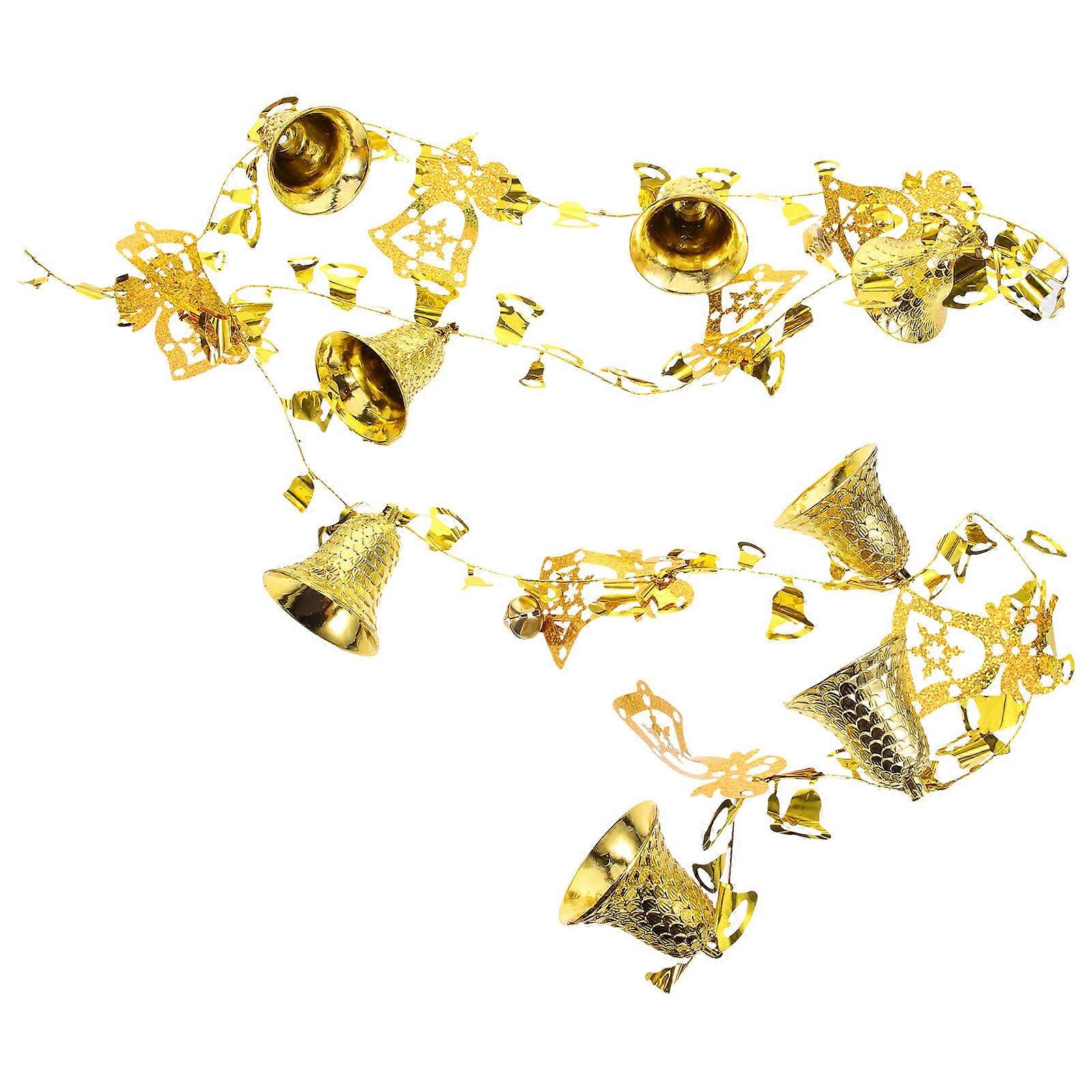 Festive Bell Strings Creative Christmas Bell Hanging Strings Xmas Tree Decor For Home Party Golden 6cm Bell Decoration 1Pack