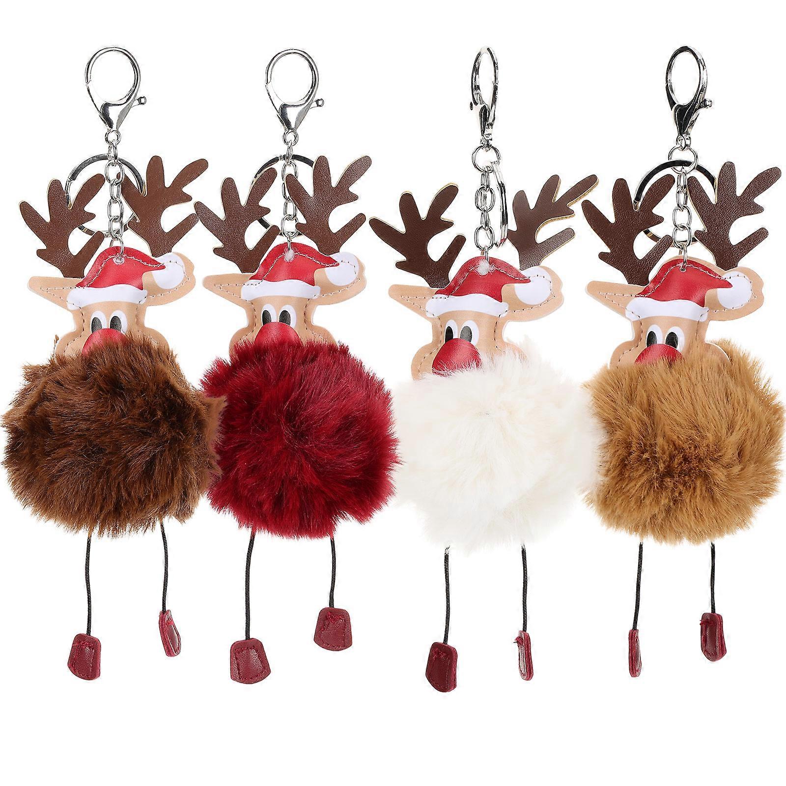 Cartoon Keychain Charm Simple And Elegant Car Key Decoration 4Pcs