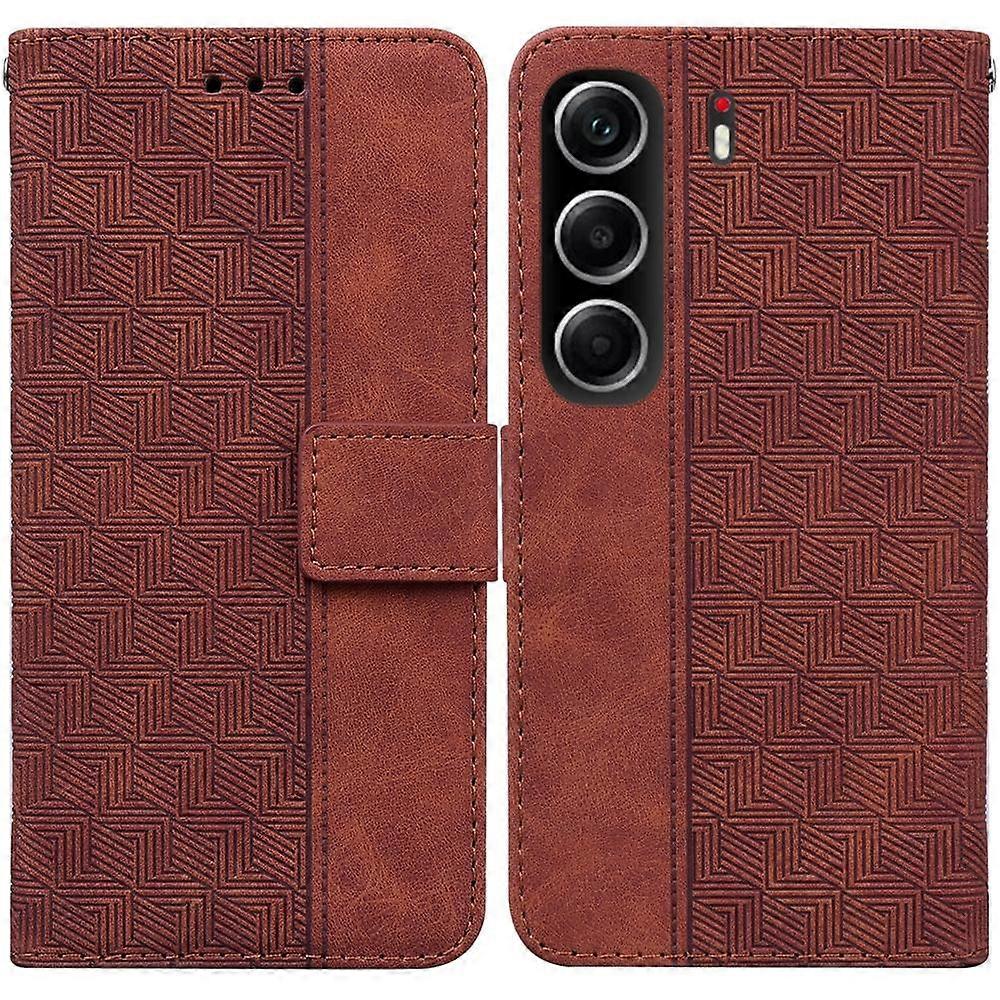 Geometric Embossed Leather Phone Case