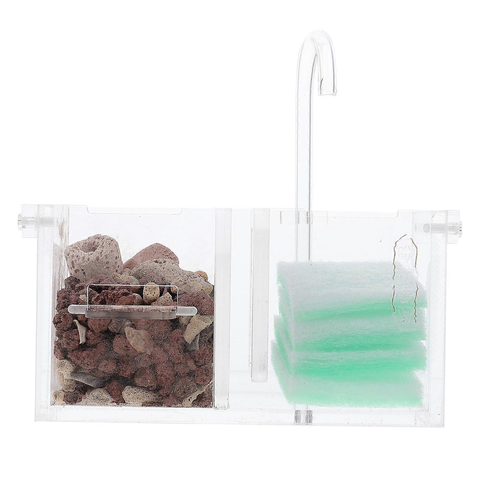 Aquarium Tool Set Fish Tank Filter Box Wall-Mounted Design Transparent 15X8X7CM Water 1Set