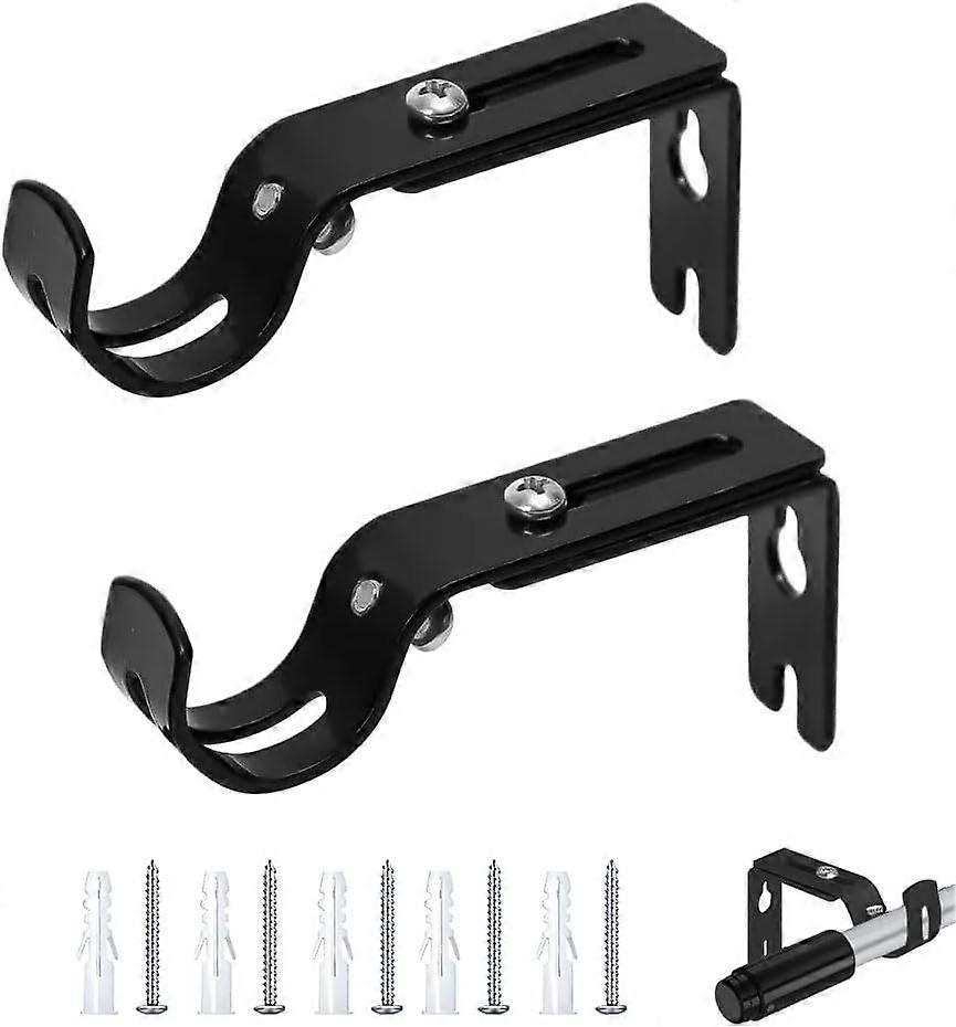 Pieces Adjustable Curtain Rod Bracket, Ø 25 mm Adjustable Wall Mounted Curtain Rod Holders with Screws Extendable Curtain Rod Brackets for Office Bed