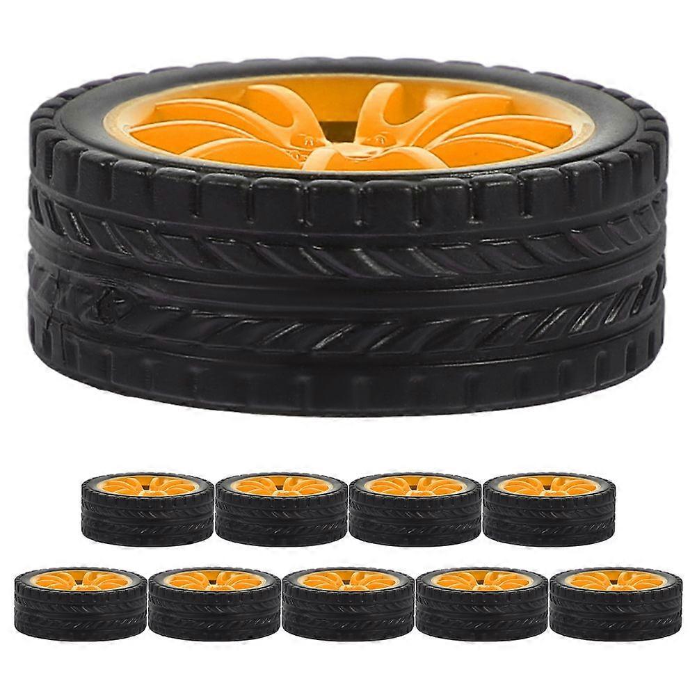 10 Pcs DIY Car Wheels for Kids Playthings Rubber Car Wheels for Science Project Wheels Replacement Car Wheels for Model Car Wheels Toy Car Wheels