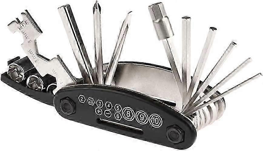 16-in-1 multi-function bike repair tool kit with hex key wrench screwdriver