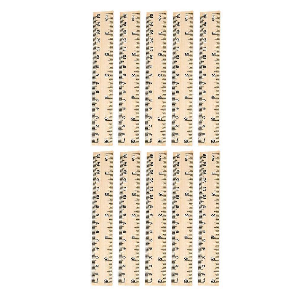 16pcs Multi Function Portable Wood Rulers – Lightweight Measuring Straight Rulers for School, Office, Home, Crafting & DIY Projects
