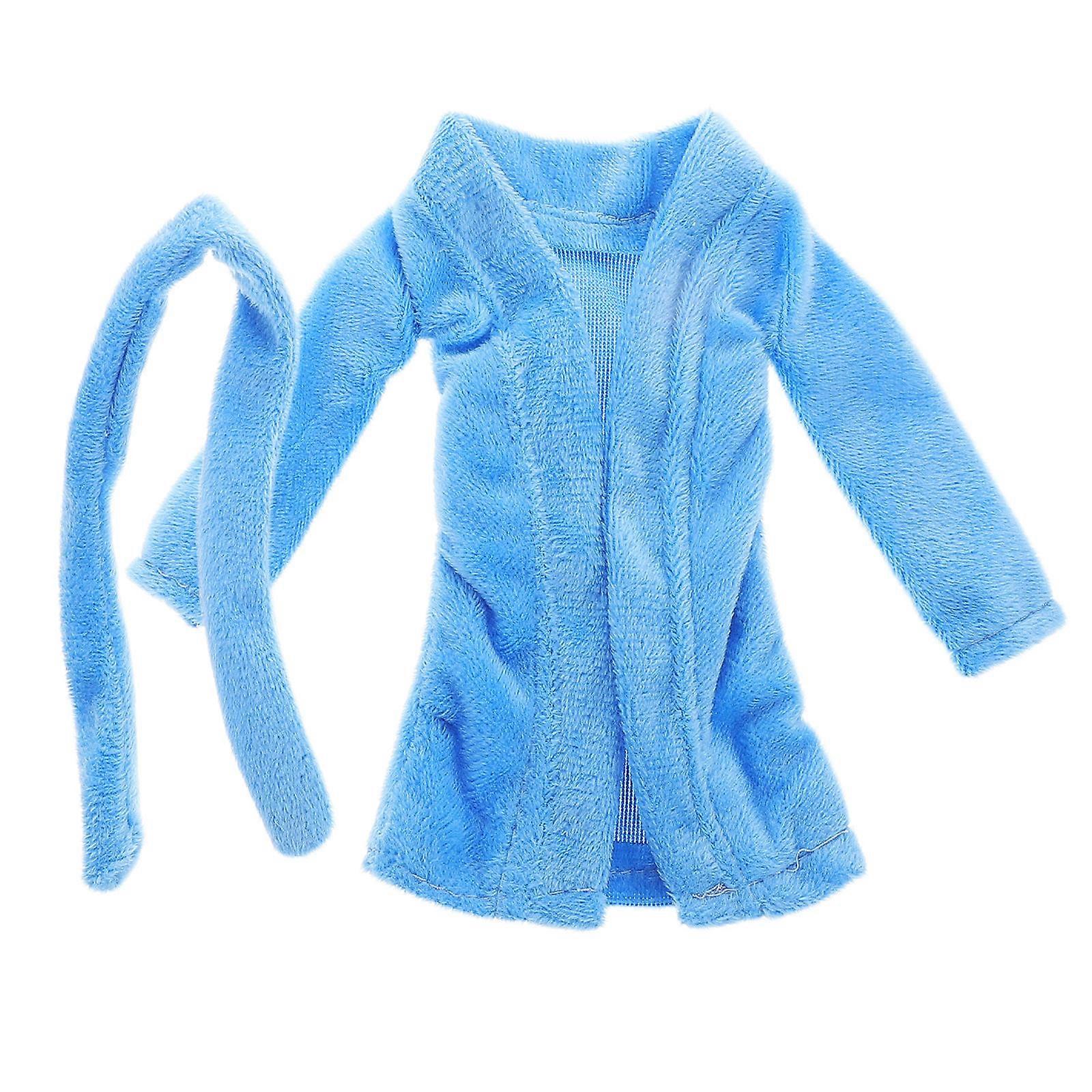 Doll Robe Mini Bathrobe Accessory For Dolls In Sky-Blue 1 Set