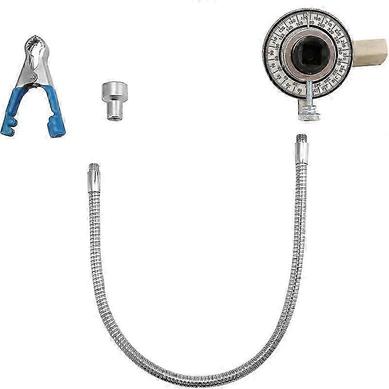Adjustable 360 Torque Angle Gauge 1/2 Drive Torque Meter Wrench Set with Flexible Clip Arm Professional Measurement Tool