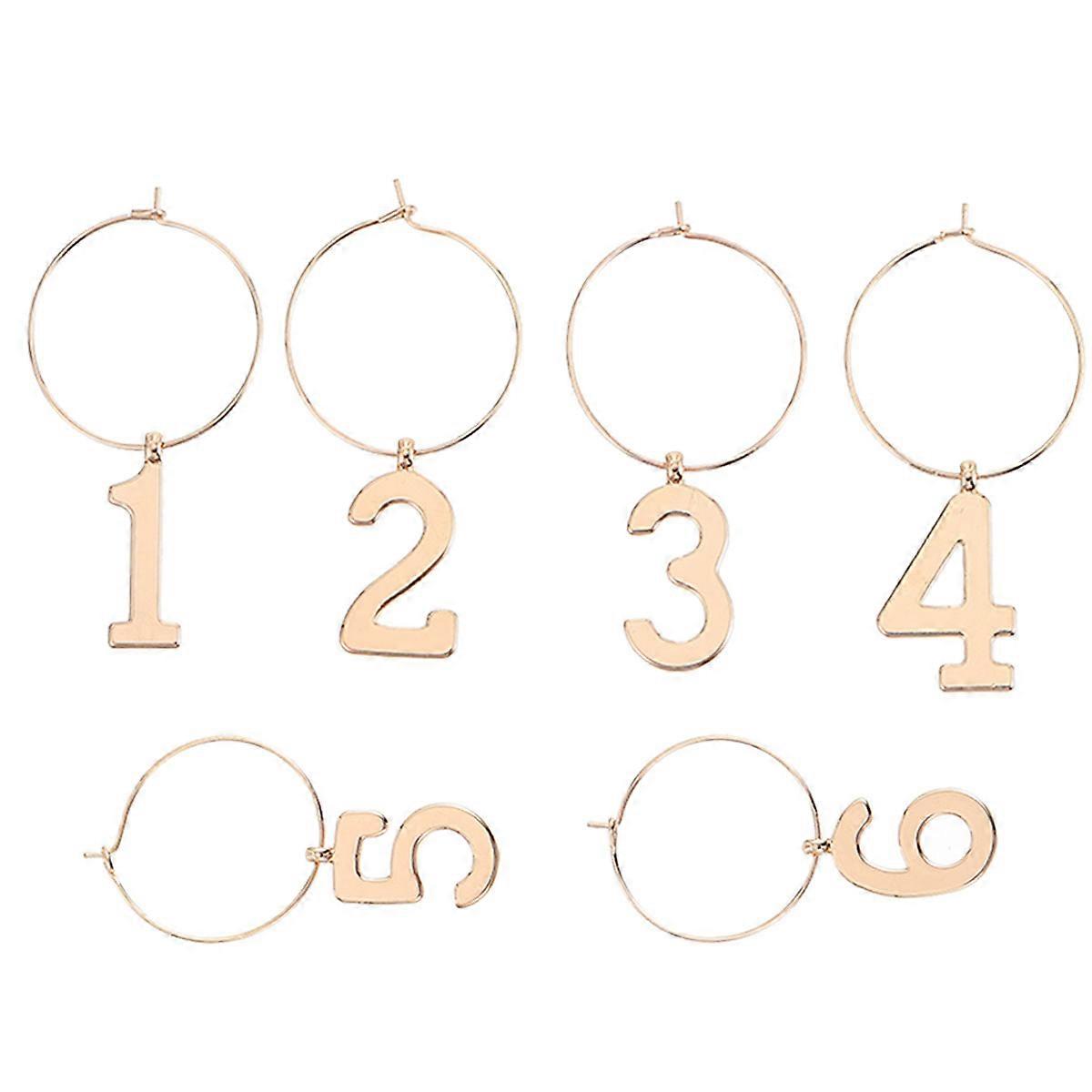 a polished product description for your **6 Pcs Reusable Glass Identifiers Gold Ring Markers**:
**Elegant & Reusable Glass Markers – 6pcs Gold