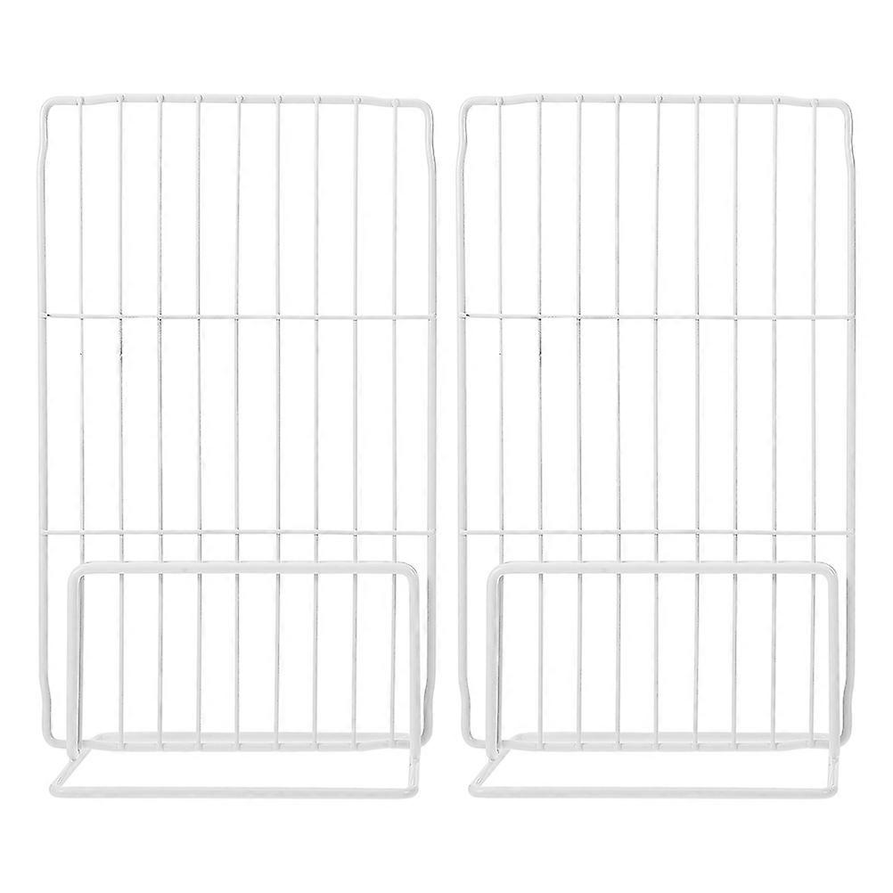 Refrigerator Organizer Dividers Metal Shelf Dividers Grocery Store Use Rectangular Grid Simple Structure 2Pcs