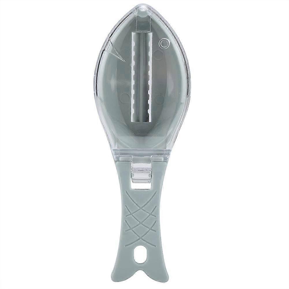 Fish Scraper Brush, Quick Remove Fish Skin Scratching Tool, Plastic Kitchen Knife for Cleaning Fish, Blue Color