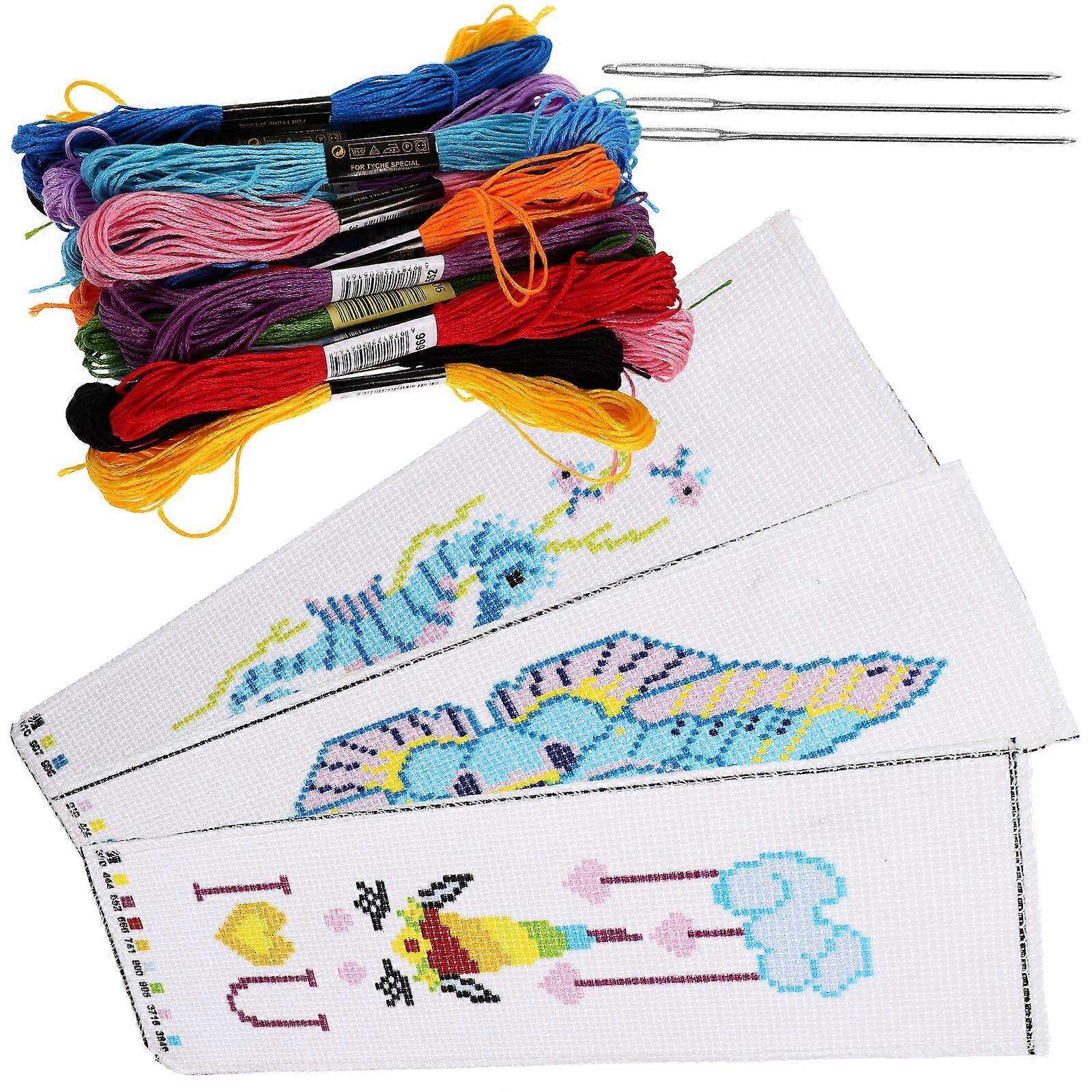 Craft Embroidery Bookmark Embroidery Bookmarks For Reading Craft Enthusiasts Polyester 23X8cm 3 Sets