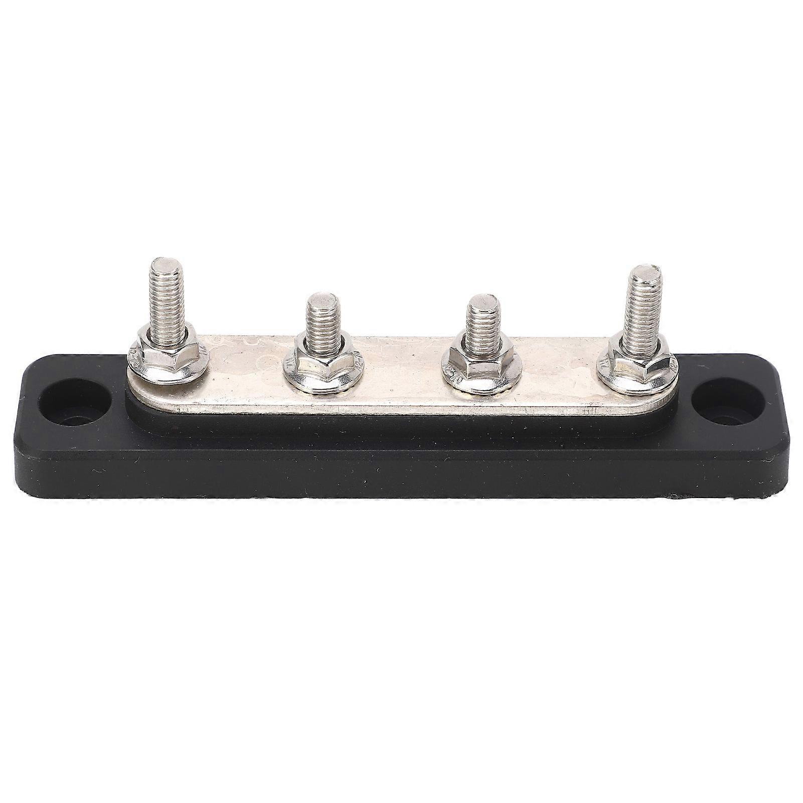 Battery Junction Block with Transparent Shell 4 Post M5 Terminal Power Distribution for Car RV Ships Yachts Power Systems 