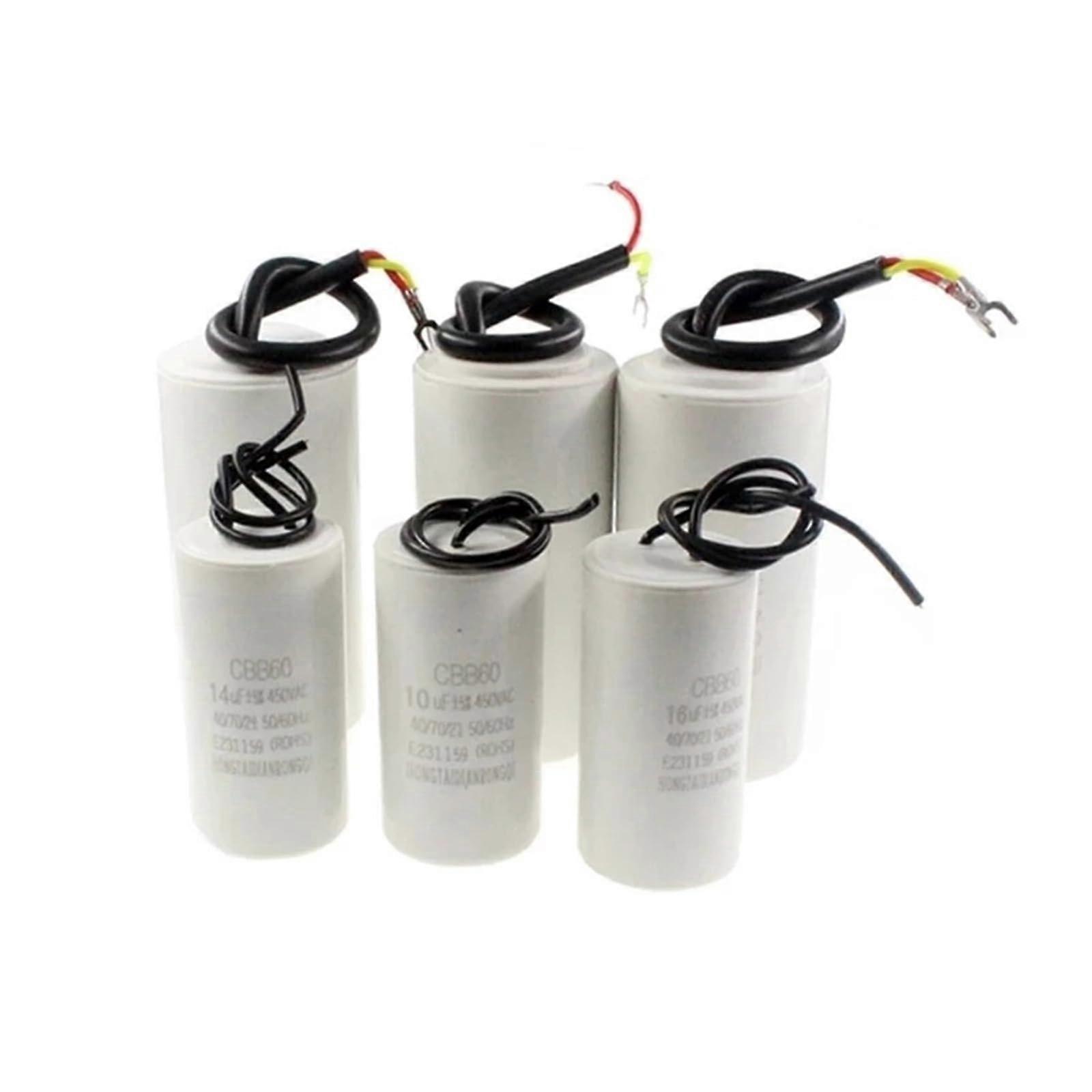 CBB60 450VAC Run Capacitors, Spade Tab Terminals, Electronic Starter Capacitors 3-50UF (70UF Variant)