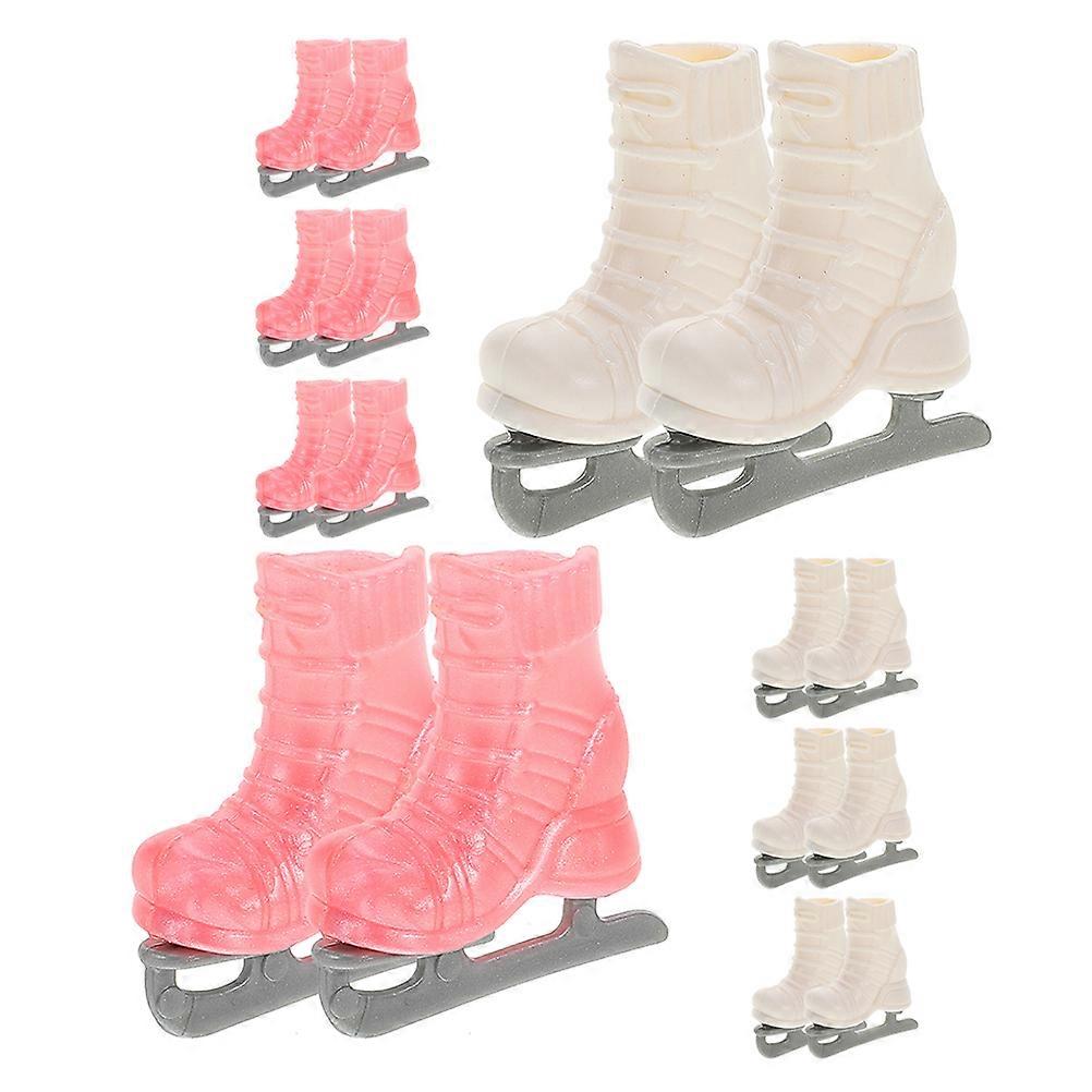6 Pairs Miniature Doll Roller Skates Cute Skating Shoes for DIY Dollhouse Crafts, Colorful Design for Enhanced Play Experience with Stability and
