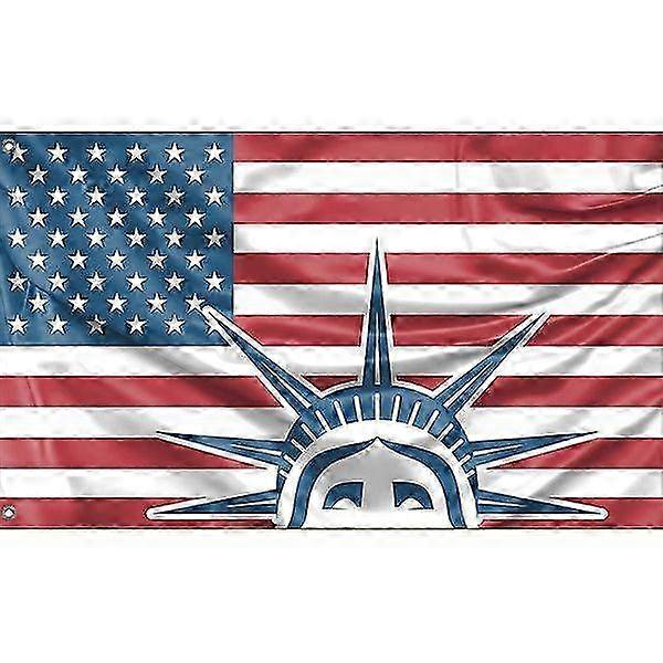 פסל החירות עיצוב דגל ארה"ב, סגנון ייחודי, 3x5 רגל / 90x150 ס"מ, 4x6 רגל / 120x180 ס"מ