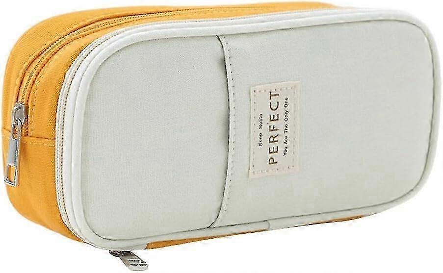 Multi-Compartment Large-Capacity Pencil Bag Mesh Bag Pen Clip Stationery Storage Box Bright Color Waterproof Scratch-Resistant Oxford Fabric