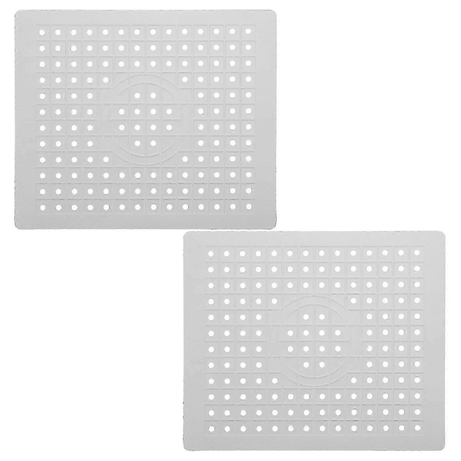 2pcs Hollow Rubber Kitchen Sink Drying Mats Quick Draining Pads Sink Drain Protector Pads