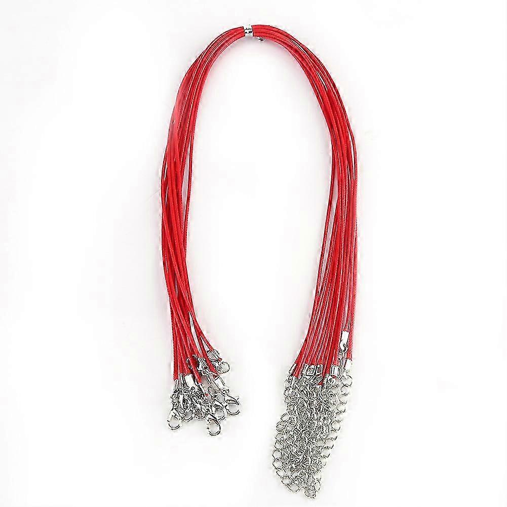 10PCs Adjustable Wax Rope Cord String for DIY Jewelry Making (Red)