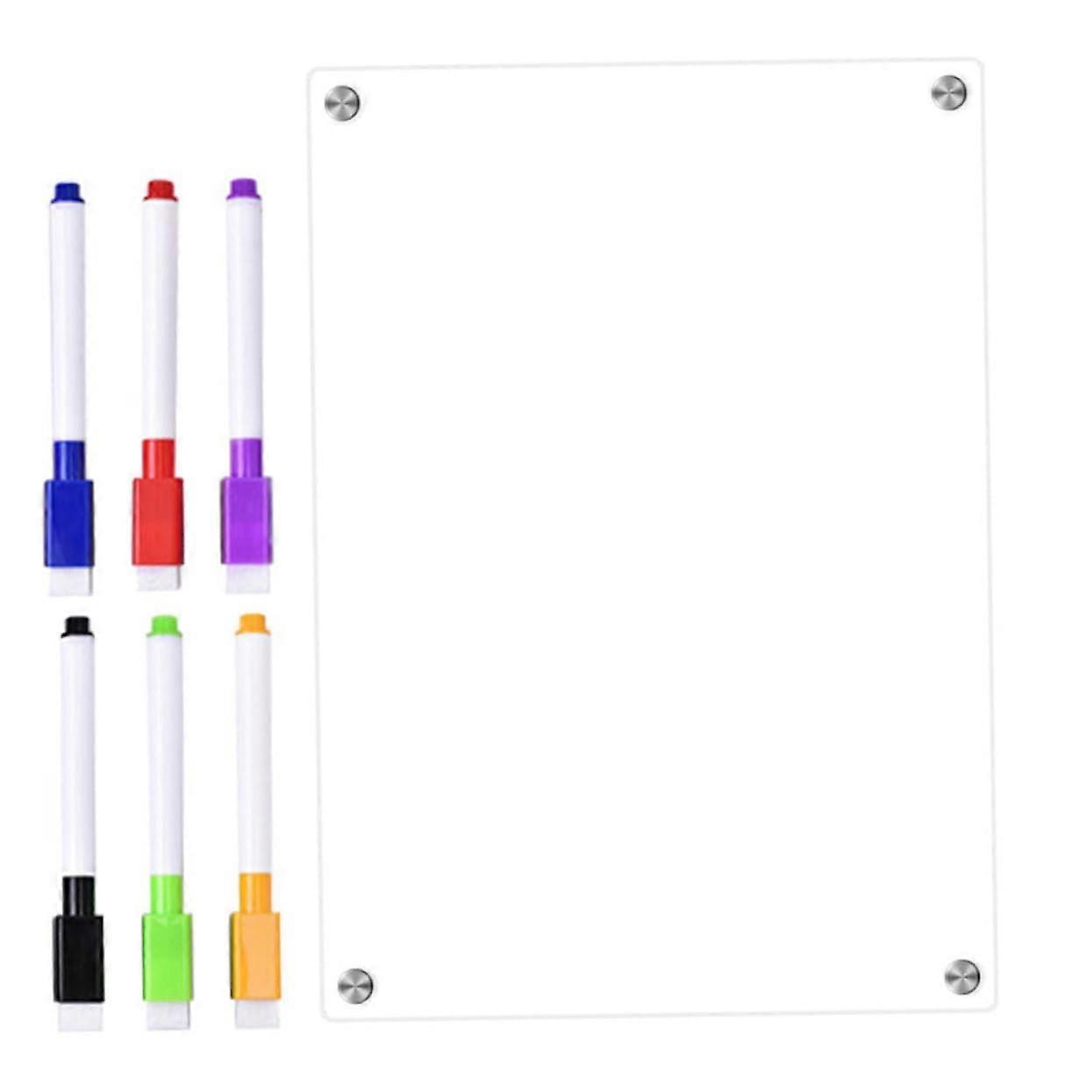 Clear Magnetic Dry Wipe Board Calendar for Fridge White Board with Magnetic Function, Transparent 42X29.7CM