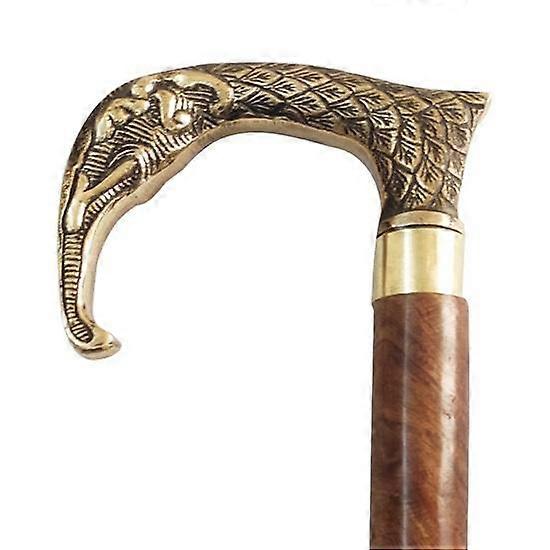 Sheesham Wood Walking Stick with Brass Handle 91.44 cm
