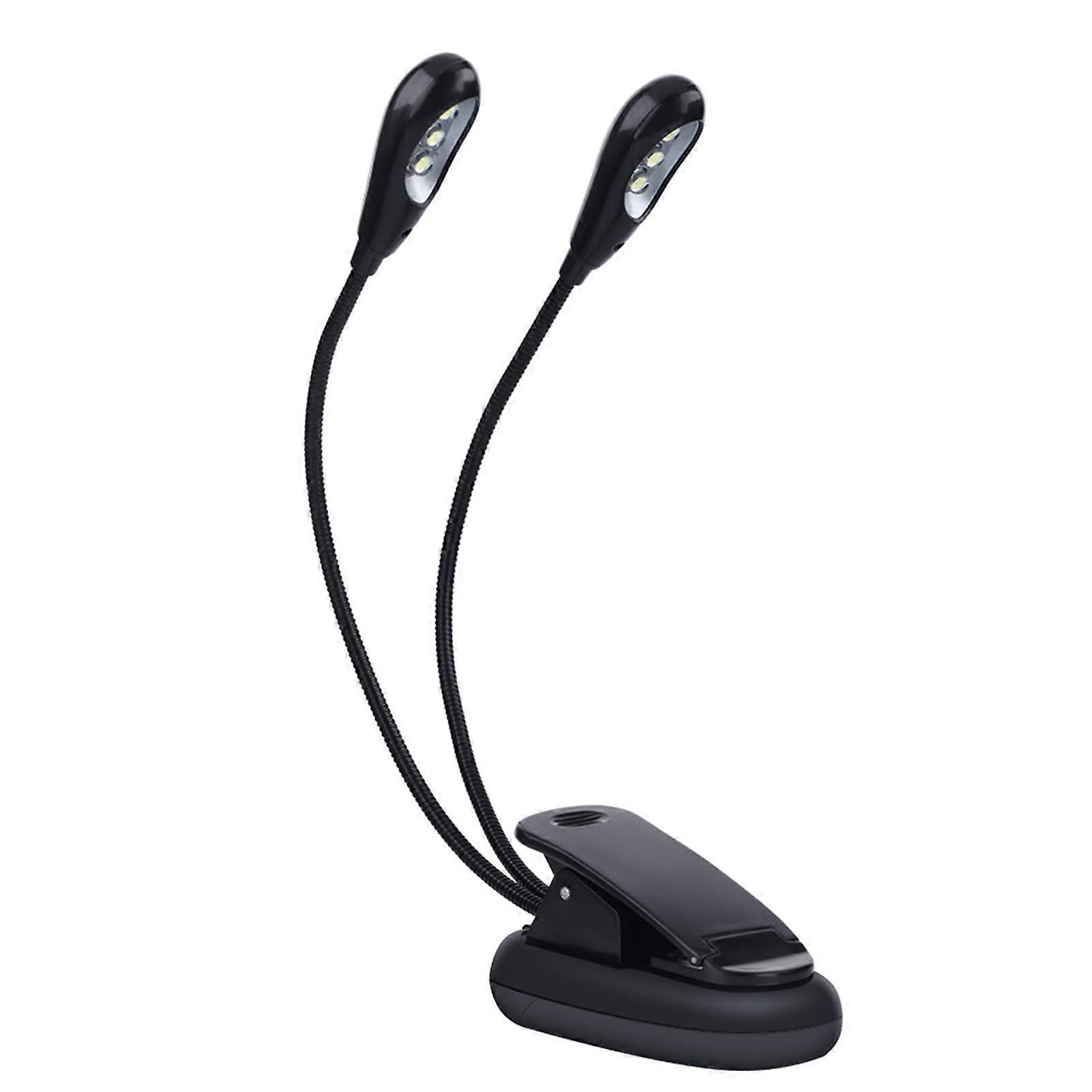 ClipOn LED Lamp with USB/AAA Battery, Adjustable Arms for Piano Stand (6 Lights)