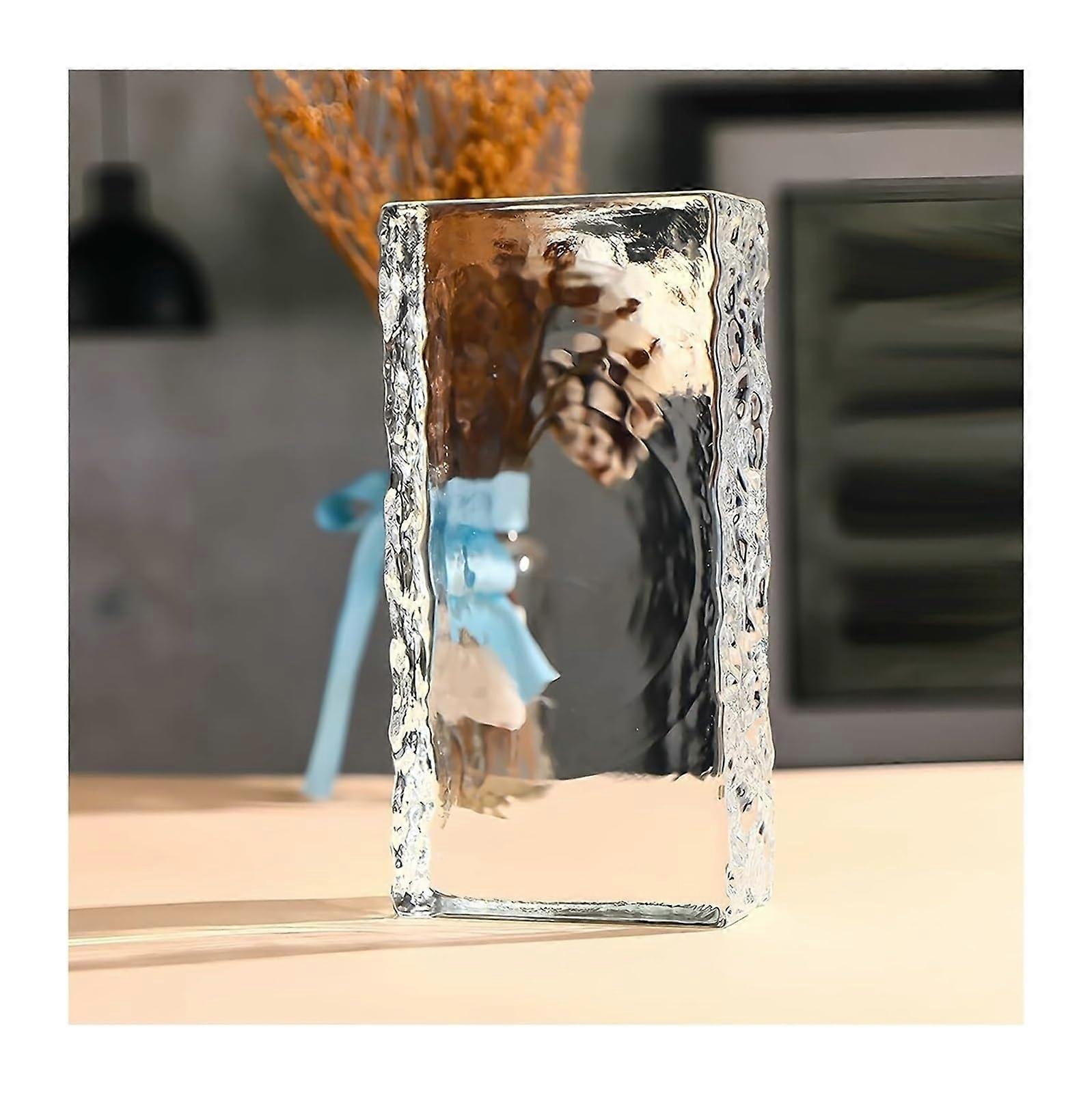 Multifunctional Clear Glass Building Blocks - Rectangular Privacy Blocks for Home Bathroom Bedroom 7.8x3.9x1.9in 1 Piece