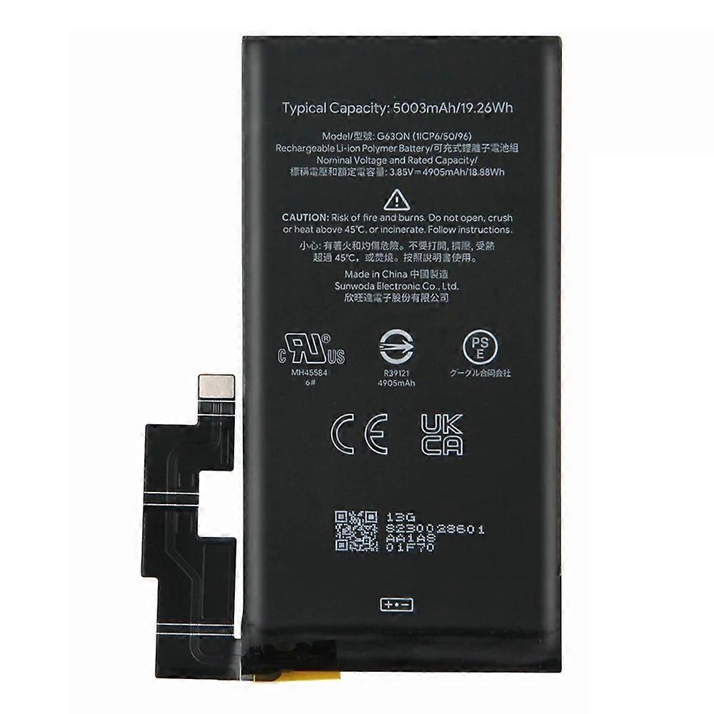 Batterie lithium-polymère 3,85 V 4 905 mAh pour Google Pixel 6 Pro 5G (sans logo) (code : G63)