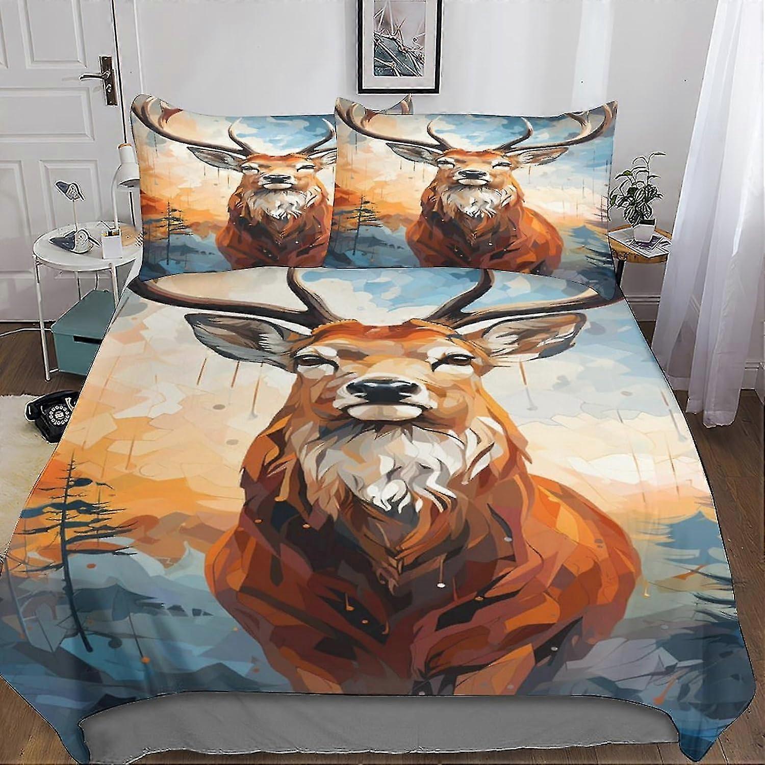 Wild Animals 3D Printed Duvet Cover Set - 3 Pieces Soft Microfiber with Zipper Closure for Teens and Adults