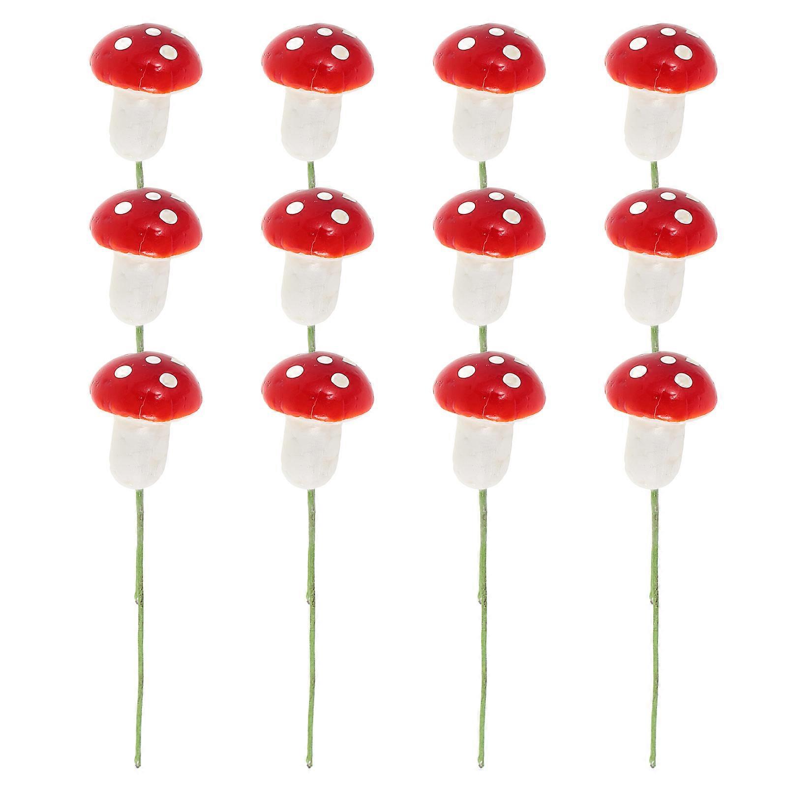 Christmas Mushroom Decorations Simulation Mushroom Design For Office Home Party 12Pcs 7x2x2cm