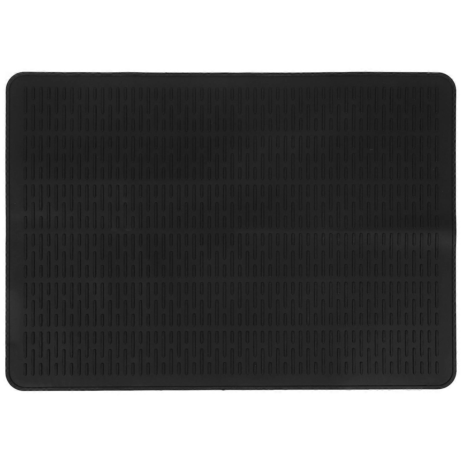 Cooker Countertop Mat Heat Insulation Dustproof Vertical Stripes Simple Design Kitchen Use Black 71 00X50 00X0 30Cm 1Pack