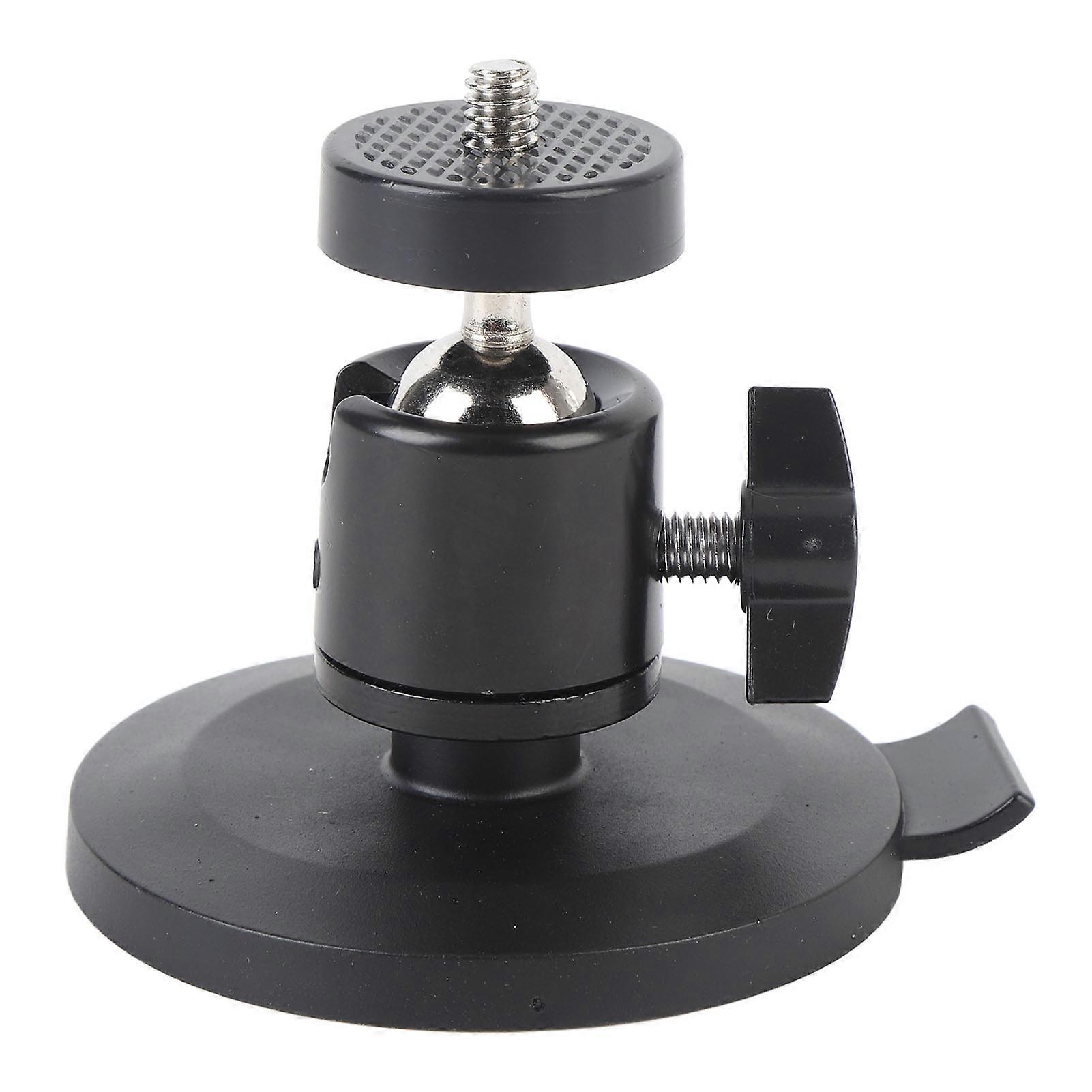 Magnetic Camera Mount Base: 360° Adjustable, Rubber Coated, Compatible with 1/4in Devices