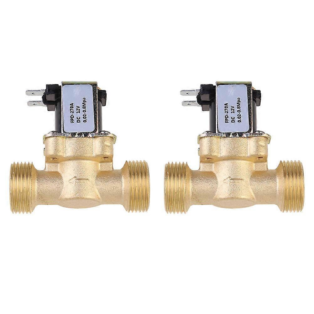 Brass Solenoid Valves 2pcs, Normally Closed Control Valves for Water Inlet, Electromagnetic Water Distribution Valve with Easy Installation