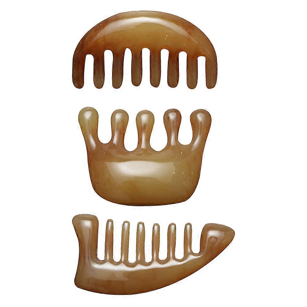 Horn Comb Set For Family Members Simple Design Assorted Color Promote Circulation 3Pcs