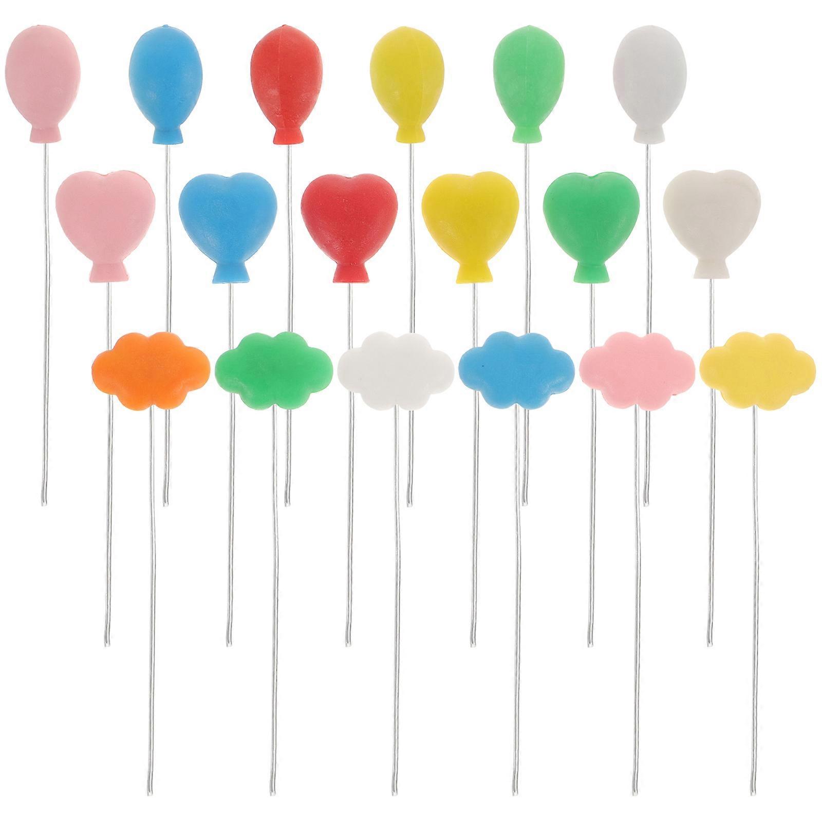 Balloon Cake Toppers Miniature Balloons Diy Projects Assorted Color 11.5x2.0x1.4cm Photo Prop 24Pcs
