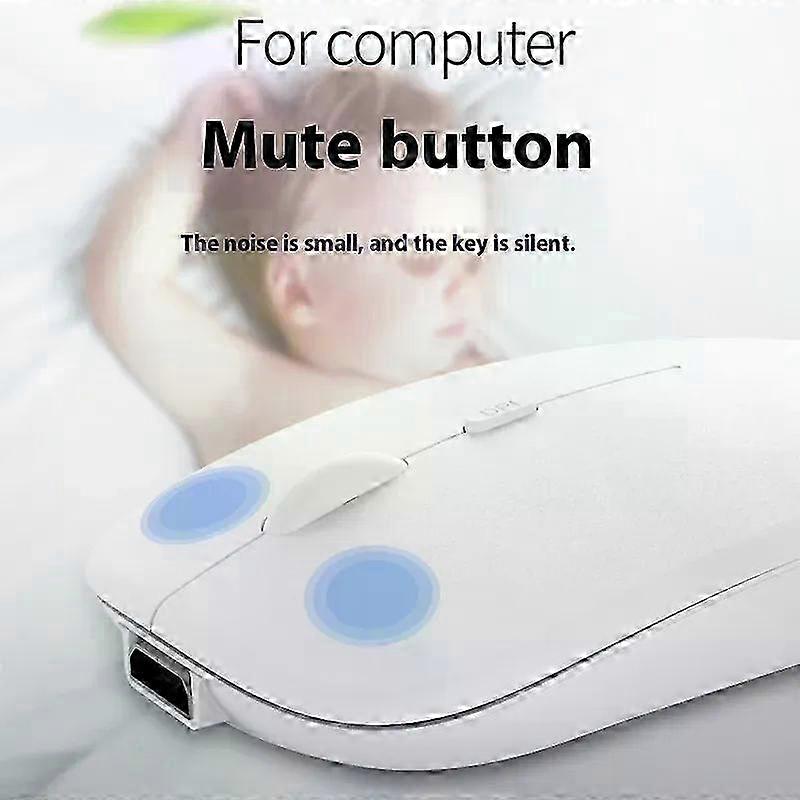 Dual Mode Bluetooth Rechargeable Mouse 1600dpi for PC, Laptop, Tablet with USB 2.4G Wireless Receiver for Compatible Devices