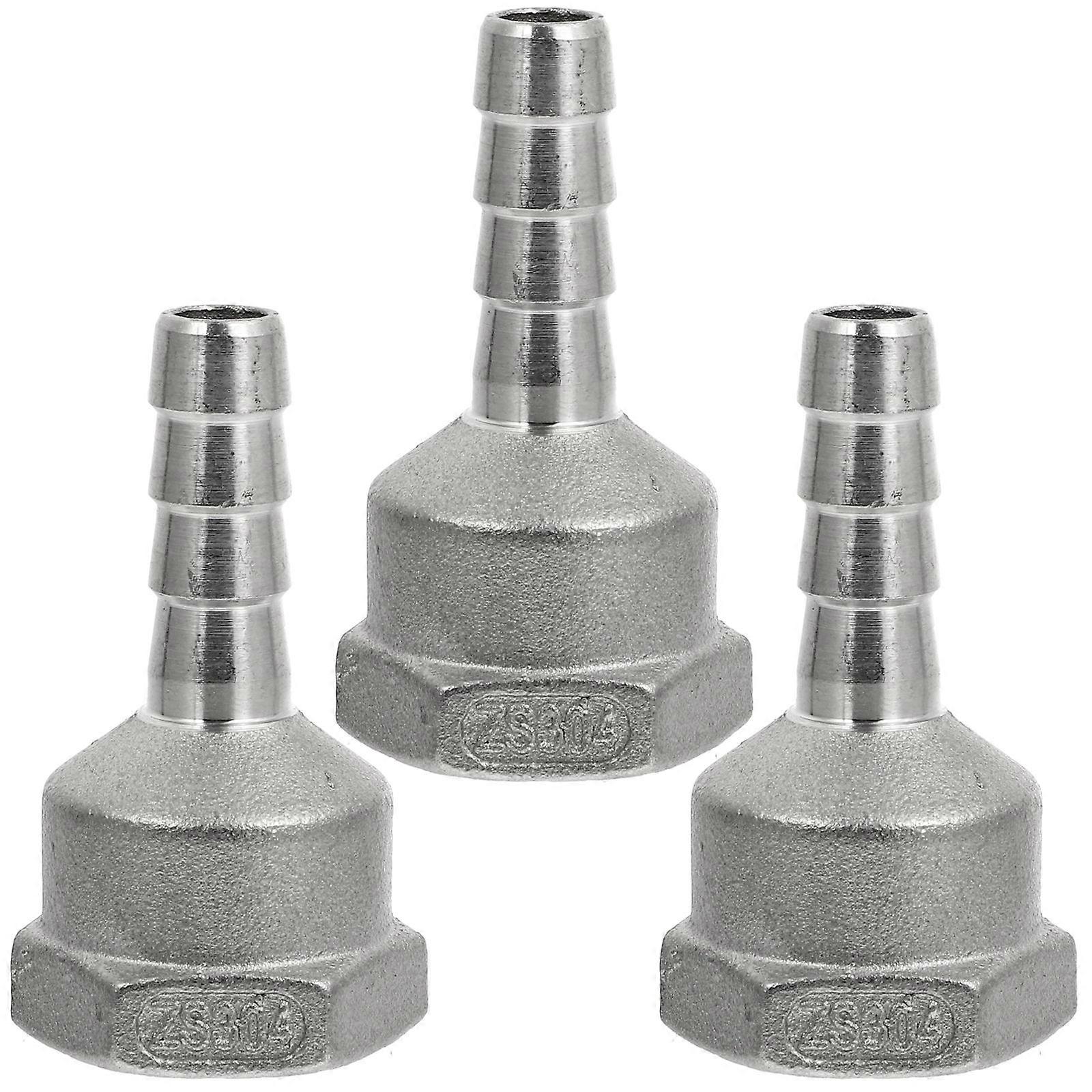 Stainless Steel Water Connectors for Home Silver Universal Fittings 3pcs Practical and