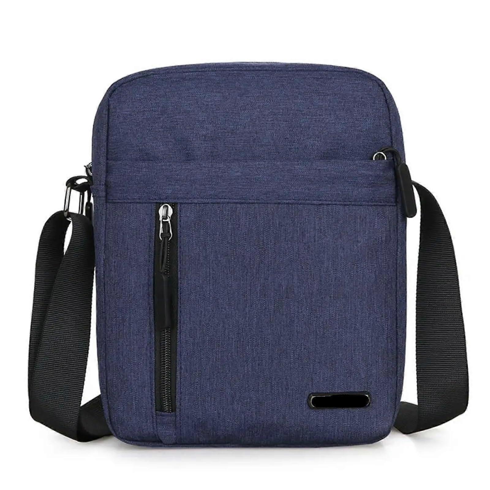 Tablet Sleeve for Men, Nylon Shoulder Messenger Bag, Casual Business Handbag for Tablets, Crossbody Style, Blue