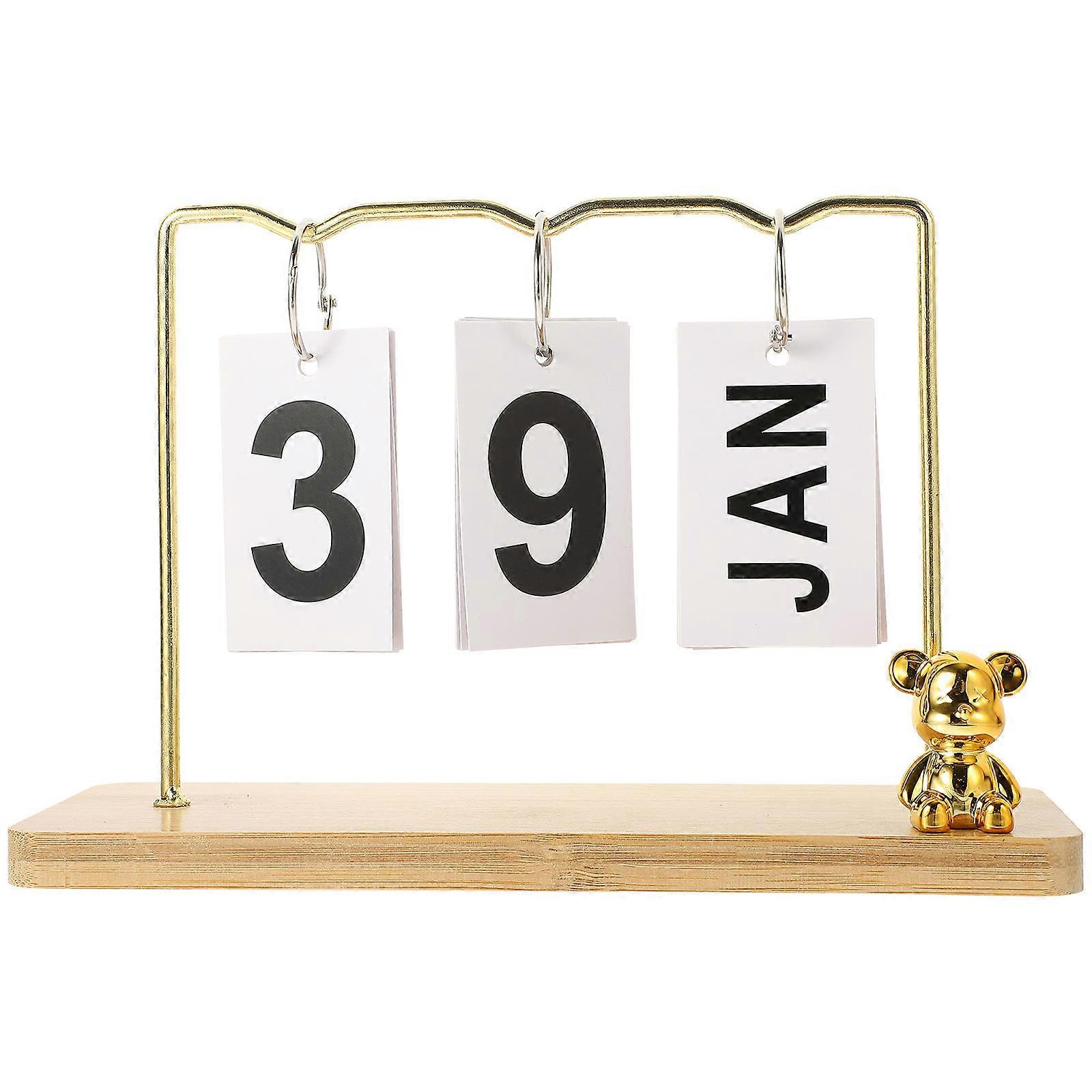 Standing Calendar Perpetual Block Calendar For Desk Students Office Decor 1Set