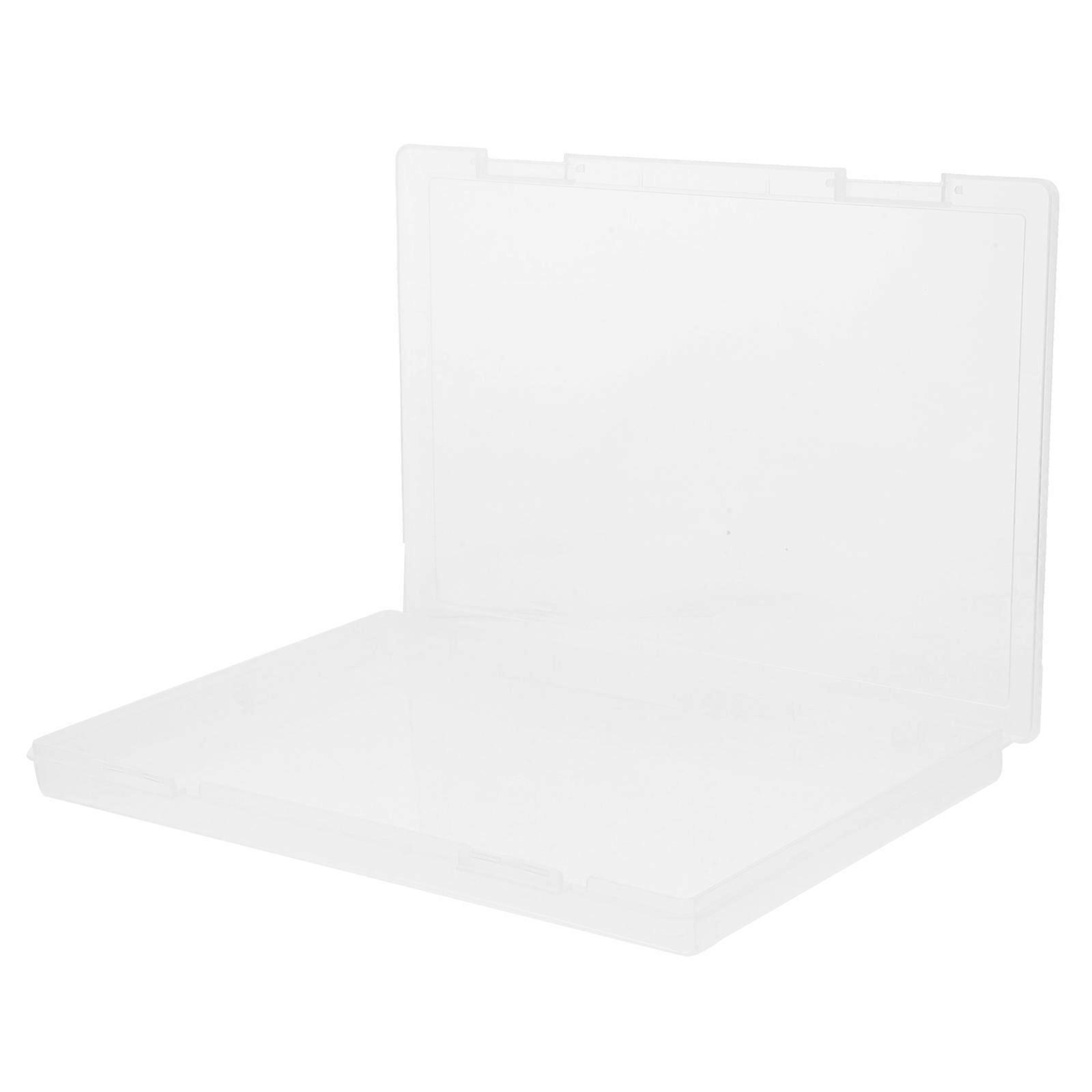 Storage Boxes With Lids Document Storage Box Portable Design For Business Negotiations Transparent 28.50X20.00X2.30CM 1Set