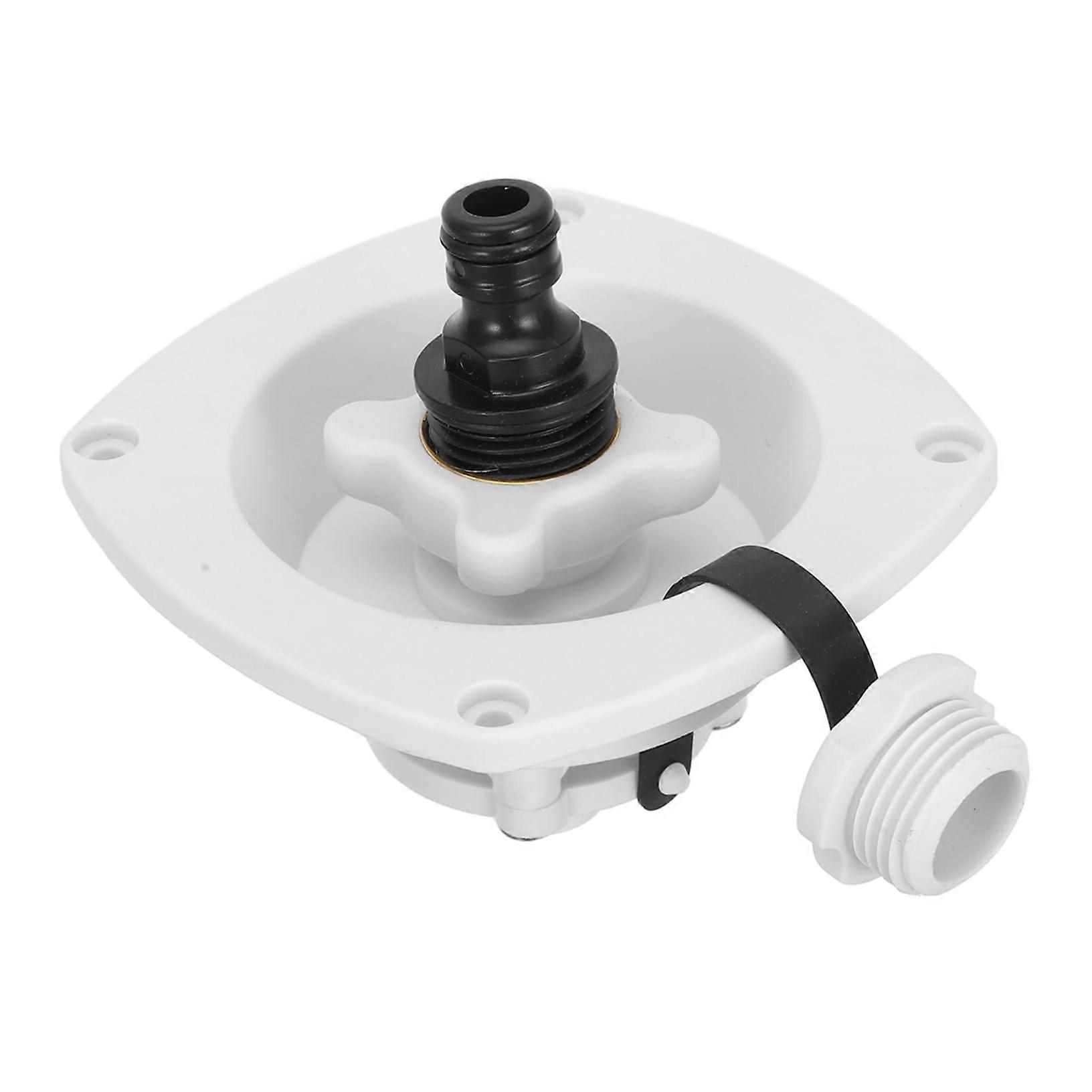 Water Tank Mouth Rotatable with Lid for RV and Marine Use, 11.70x11.70x7.55CM White PP Water Inlet Cover