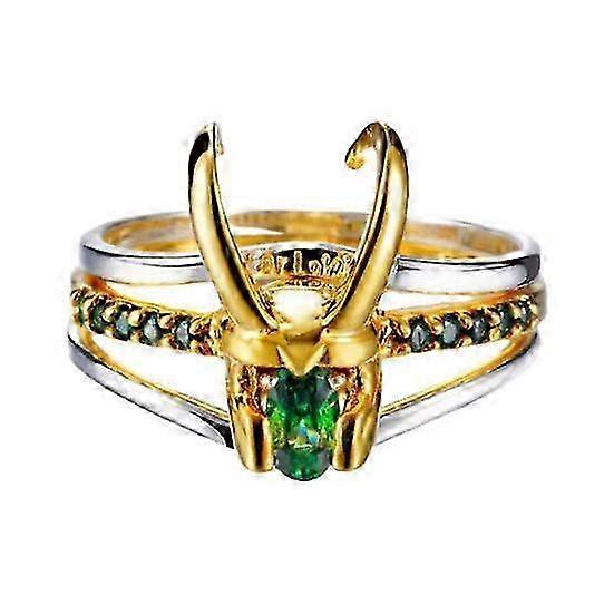 3-Piece Set of 3-in-1 Helmet Shape Unisex Rings with Removable Horns - Green Cubic Zirconia Finger Accessories for Fun Style