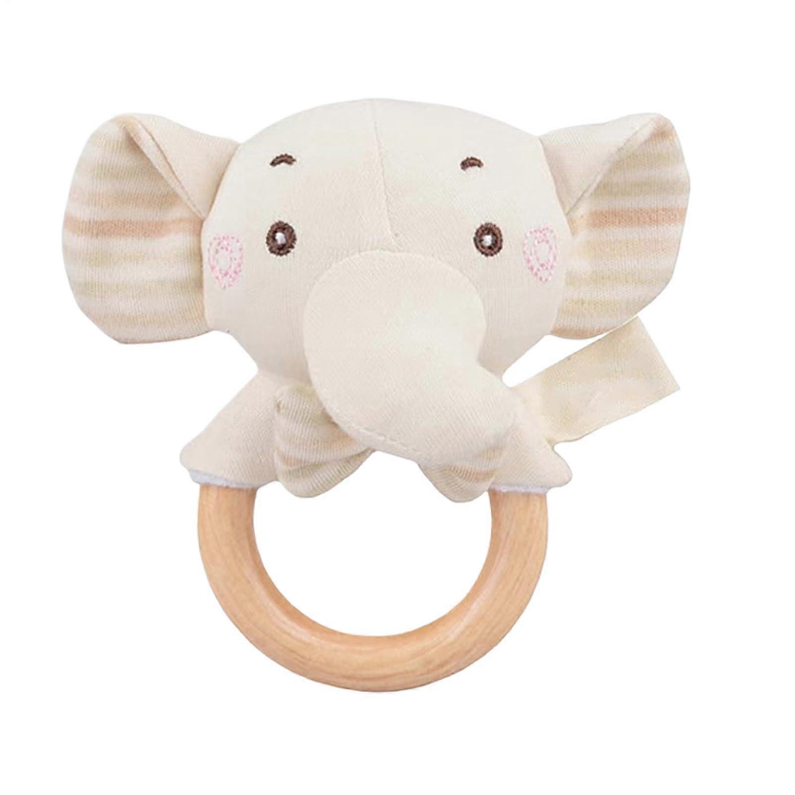 Soft Rattle Toy  Soft Animal Sensory Rattle Toy  Cartoon Animal Shapes with Handle for Toddlers and Kids Elephant