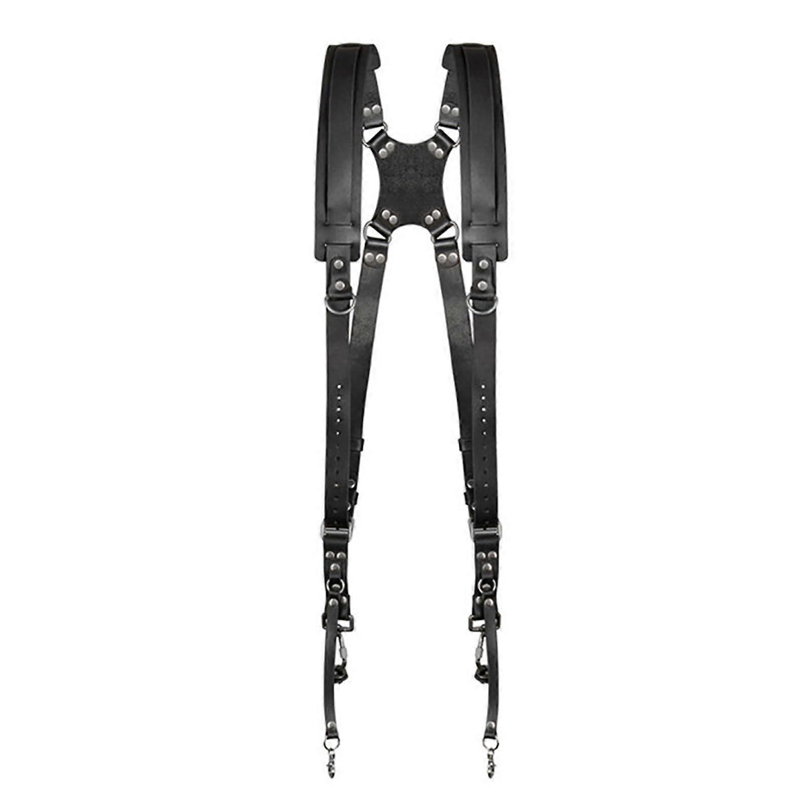 Camera Strap for Photographers Leather Universal Fit Double Shoulder Strap Quick Release for DSLR/SLR/Mirrorless Black Leather