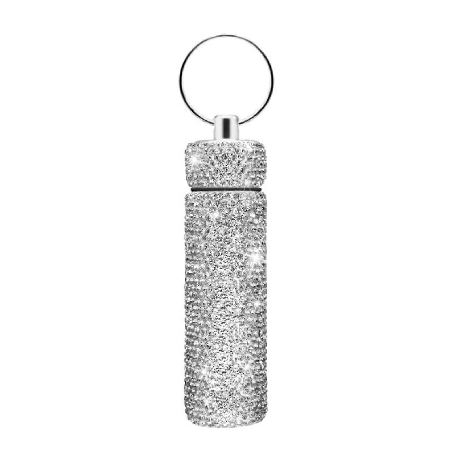 Strasssteine Pill Box Aluminum Travel Medicine Organizer Case for Home Use and Convenience