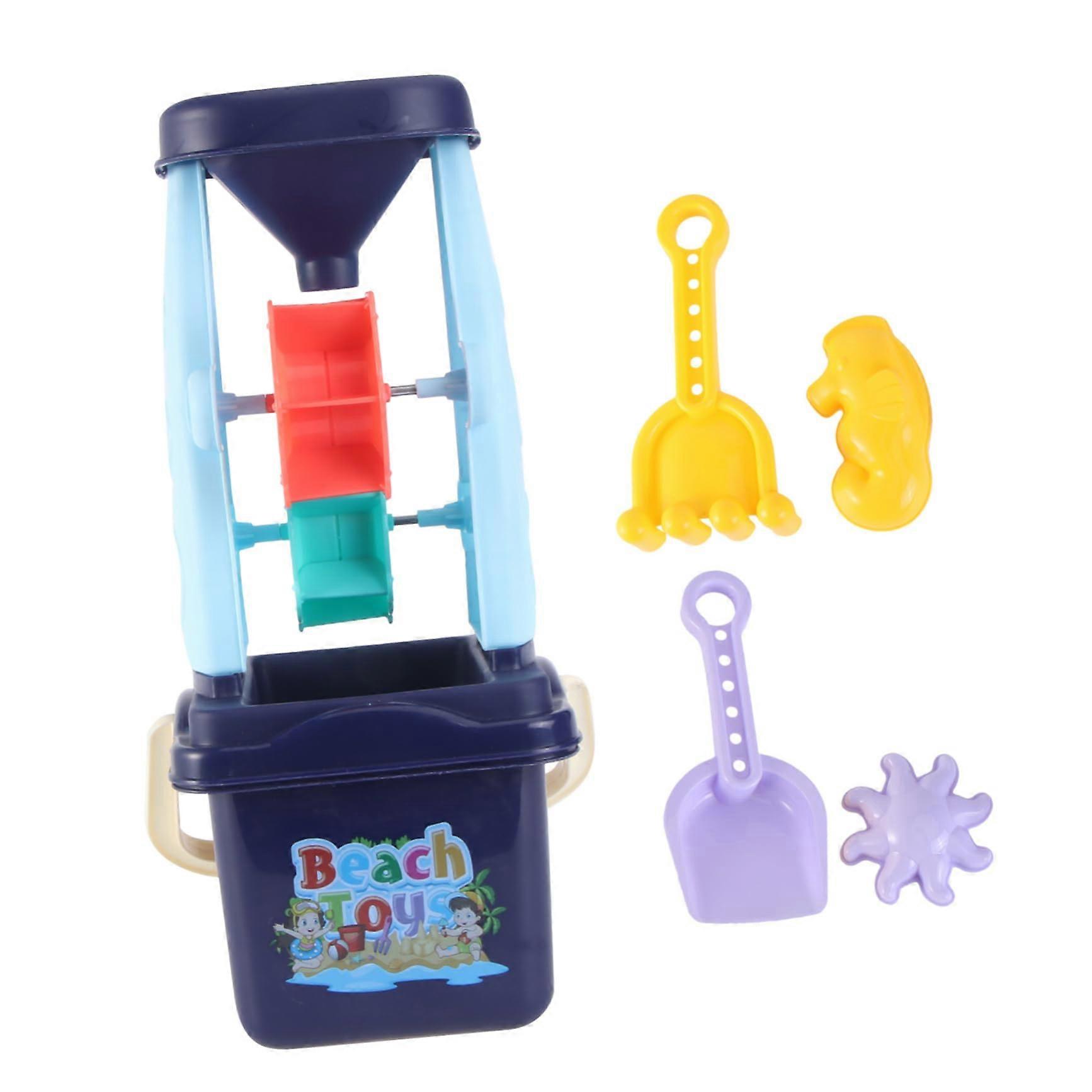 5 Pieces Beach Toys for Kids Interactive Sand Toys with Hourglass and Bucket Beach Wagon for Creative Playtime at the Beach