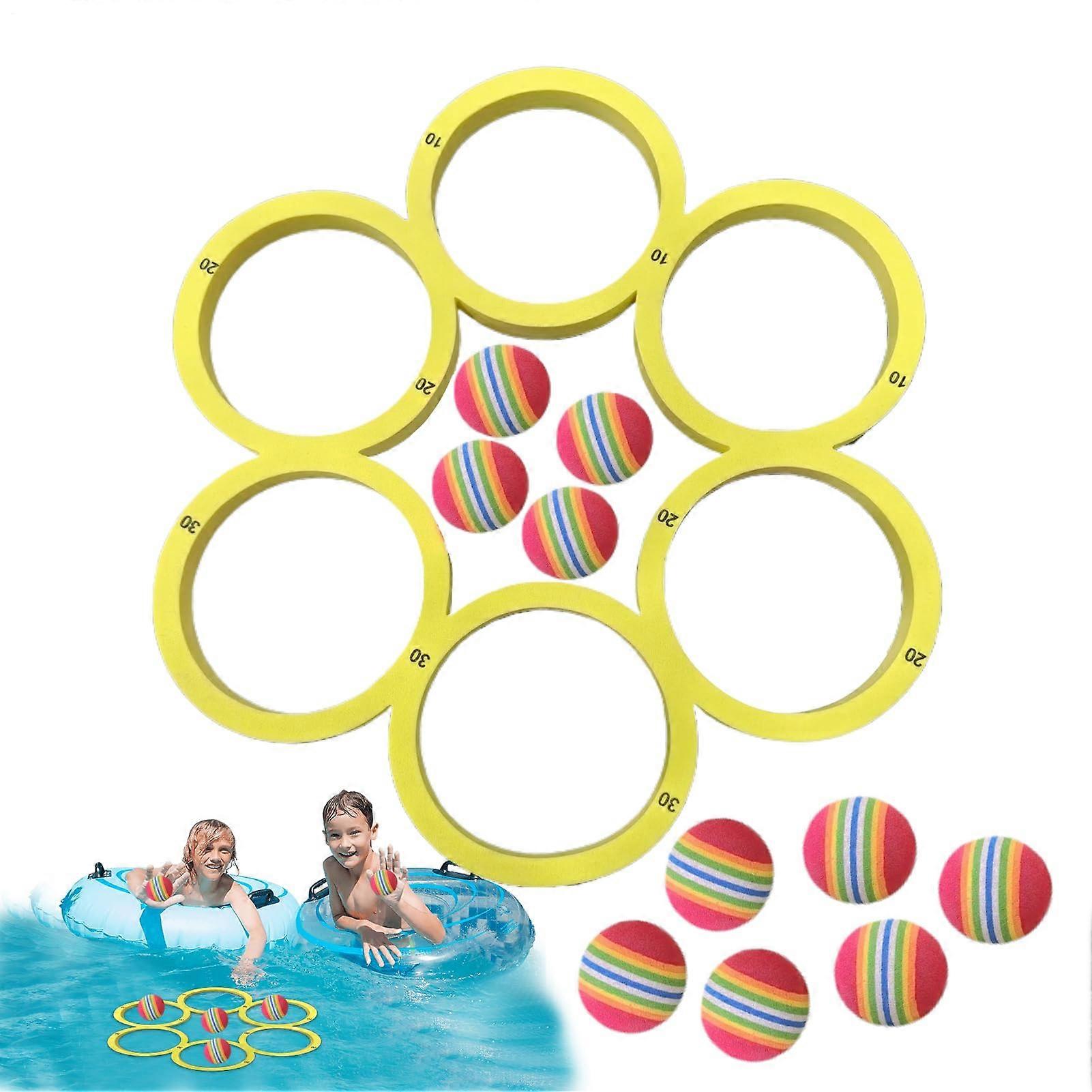 Pool Ball Throwing Game, Swimming Pool Toy for Adults and Children, Lightweight Colourful Water Toy for Holiday, Birthday, Children's Day