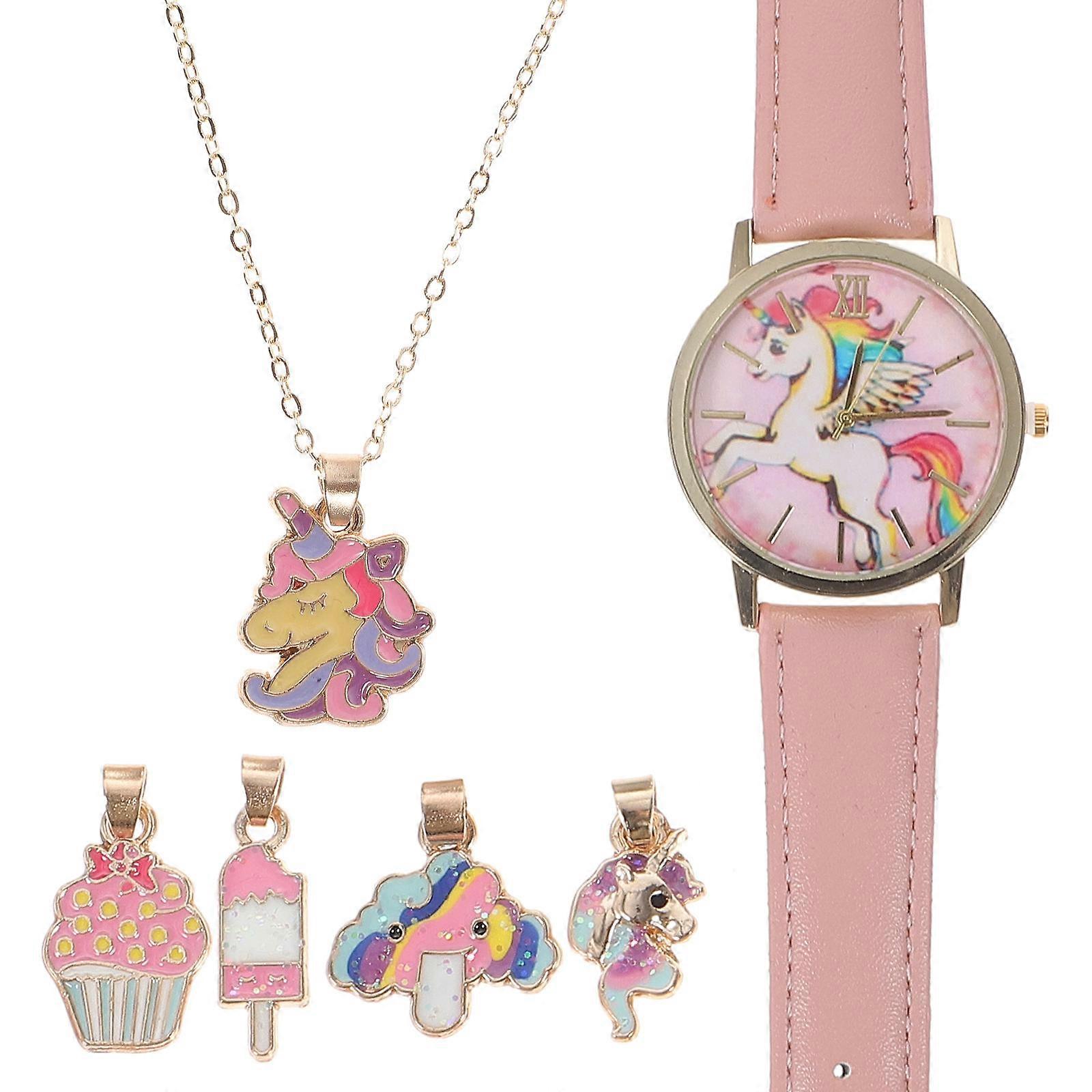 Waterproof Watch for Kids Necklace Timekeeping Round 9.3×0.7×0.0in 1Set