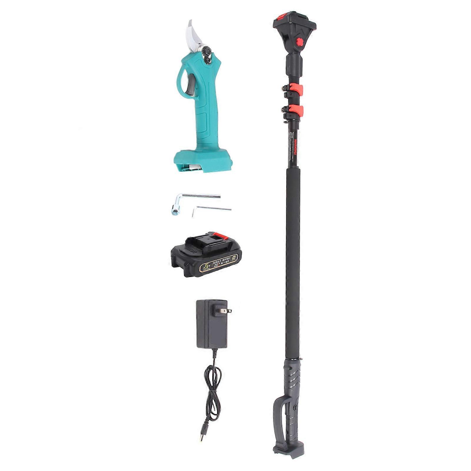 Cordless Electric Pruner 25mm Cut 1500mAh Lithium Battery Pruning Shears with 2.5m Telescopic Extension Pole AC100‑240V US Plug