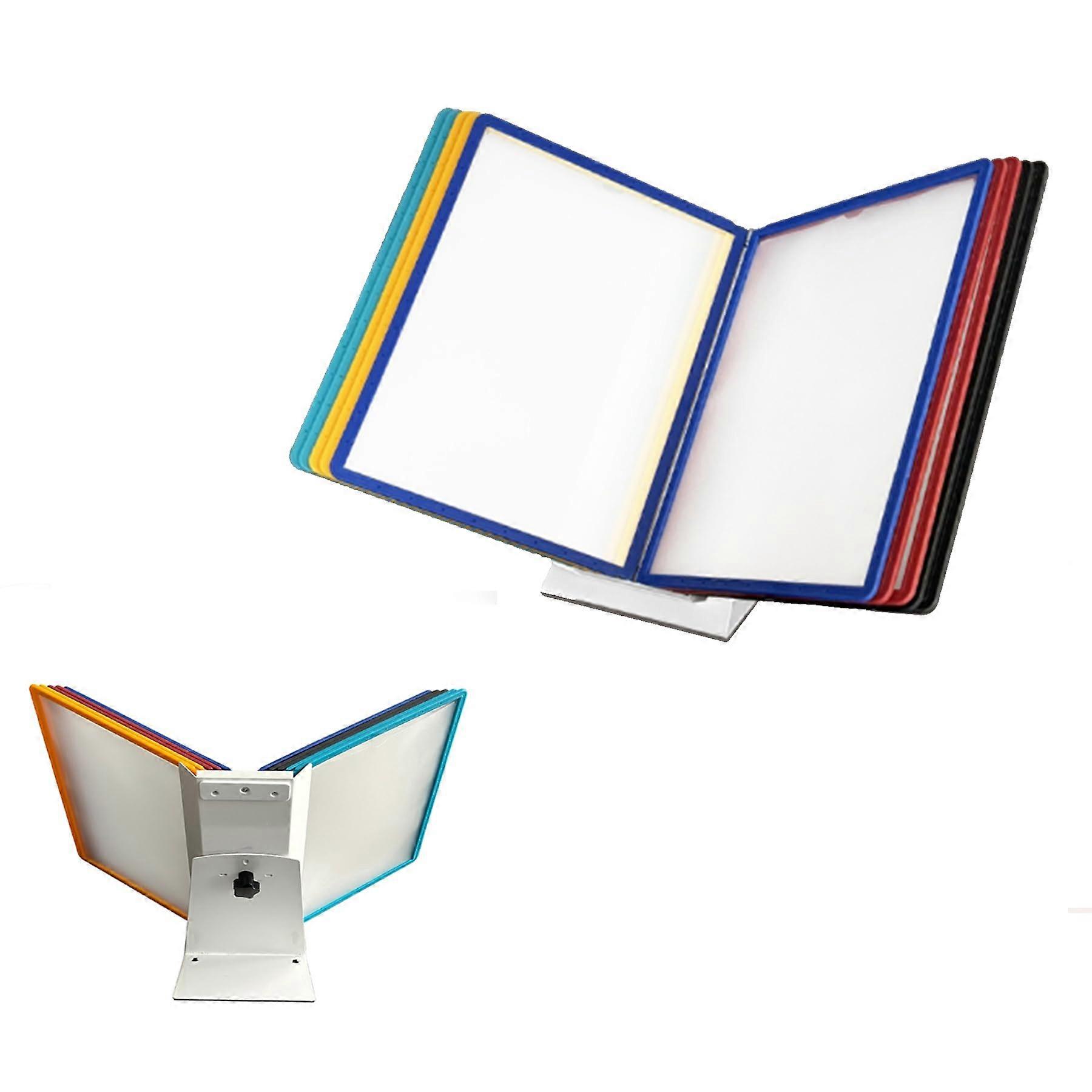 Desk Reference Organizer, Wall Mountable Metal Document Holder, 360° Adjustable for A4 Documents, Office and Home Use