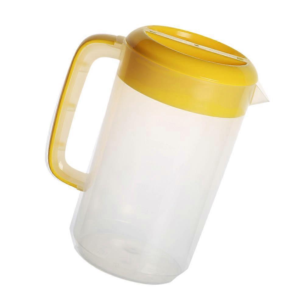 Yellow Beverage Pitcher with Lid for Home Use Cold and Hot Resistant 2500ml