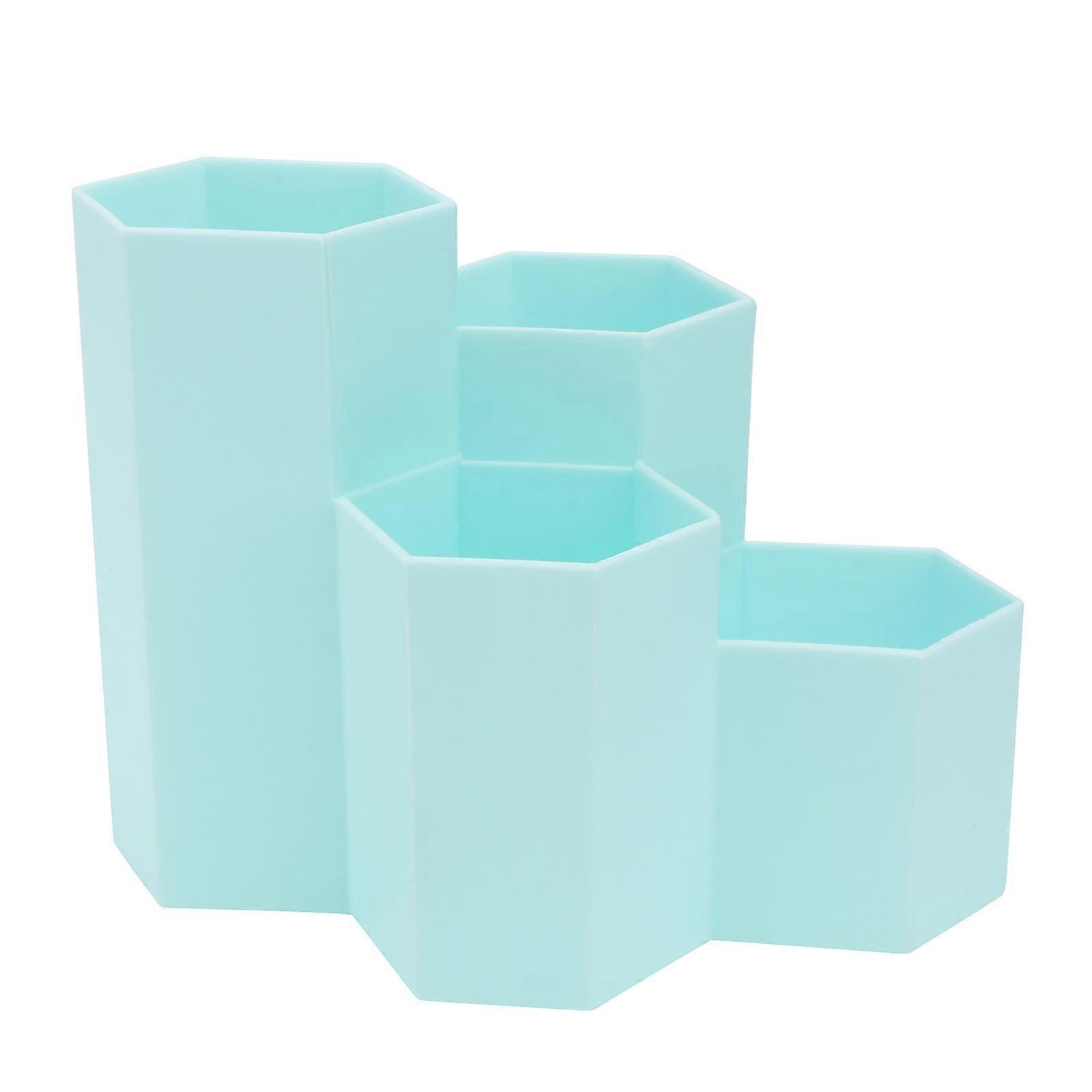 Hexagonal Pencil Organizer Multi Functional Storage Pot for Stationery Makeup Brushes Desk Student Use Convenient Four Design